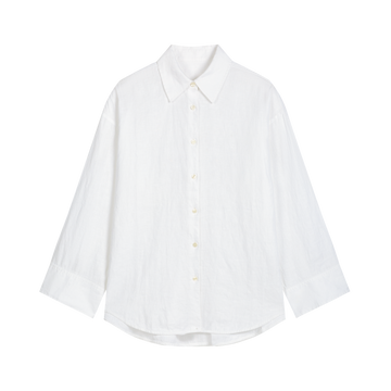 Loose Lapel Collar Linen Shirt
