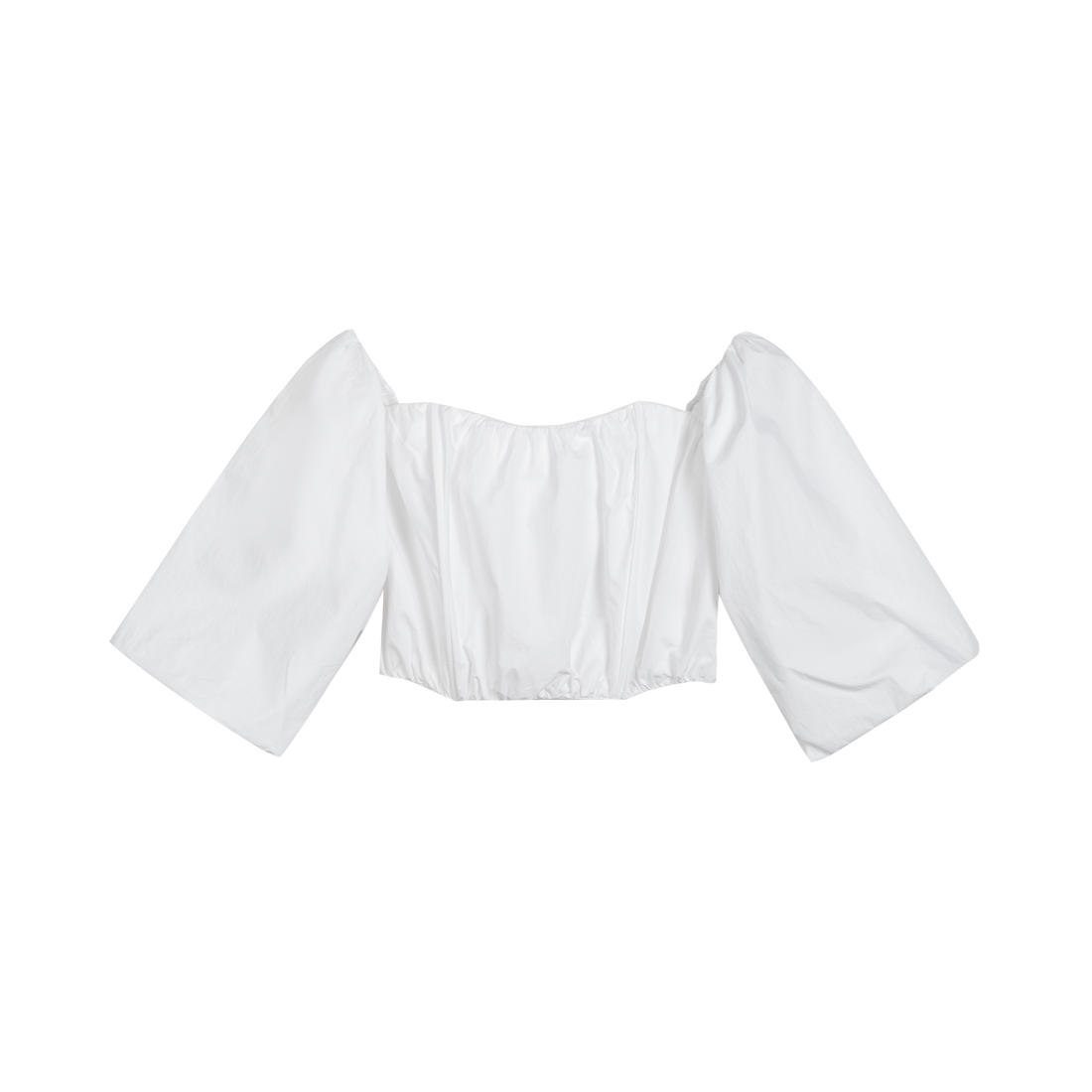 One-Shoulder Gathered Cropped Shirt