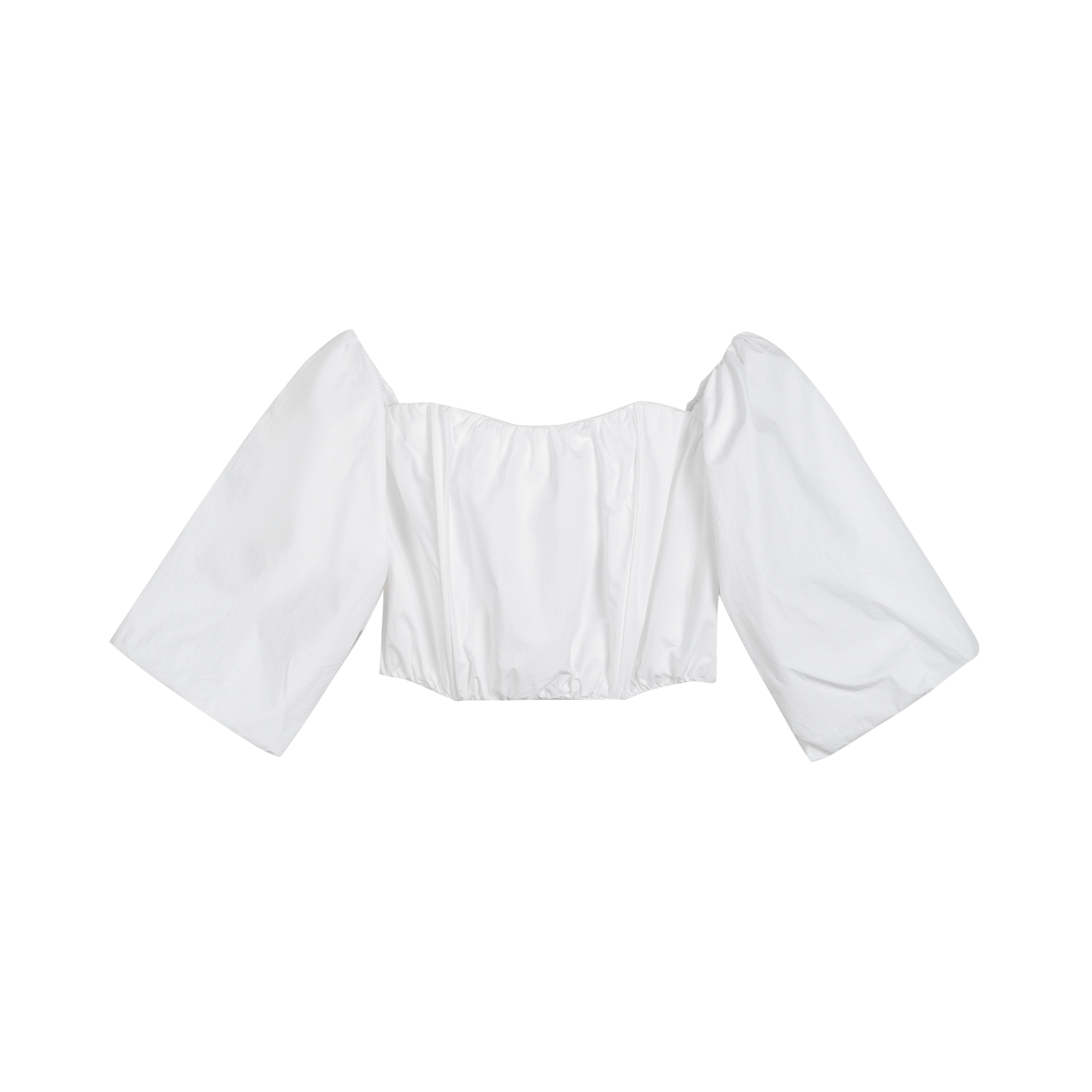 One-Shoulder Gathered Cropped Shirt