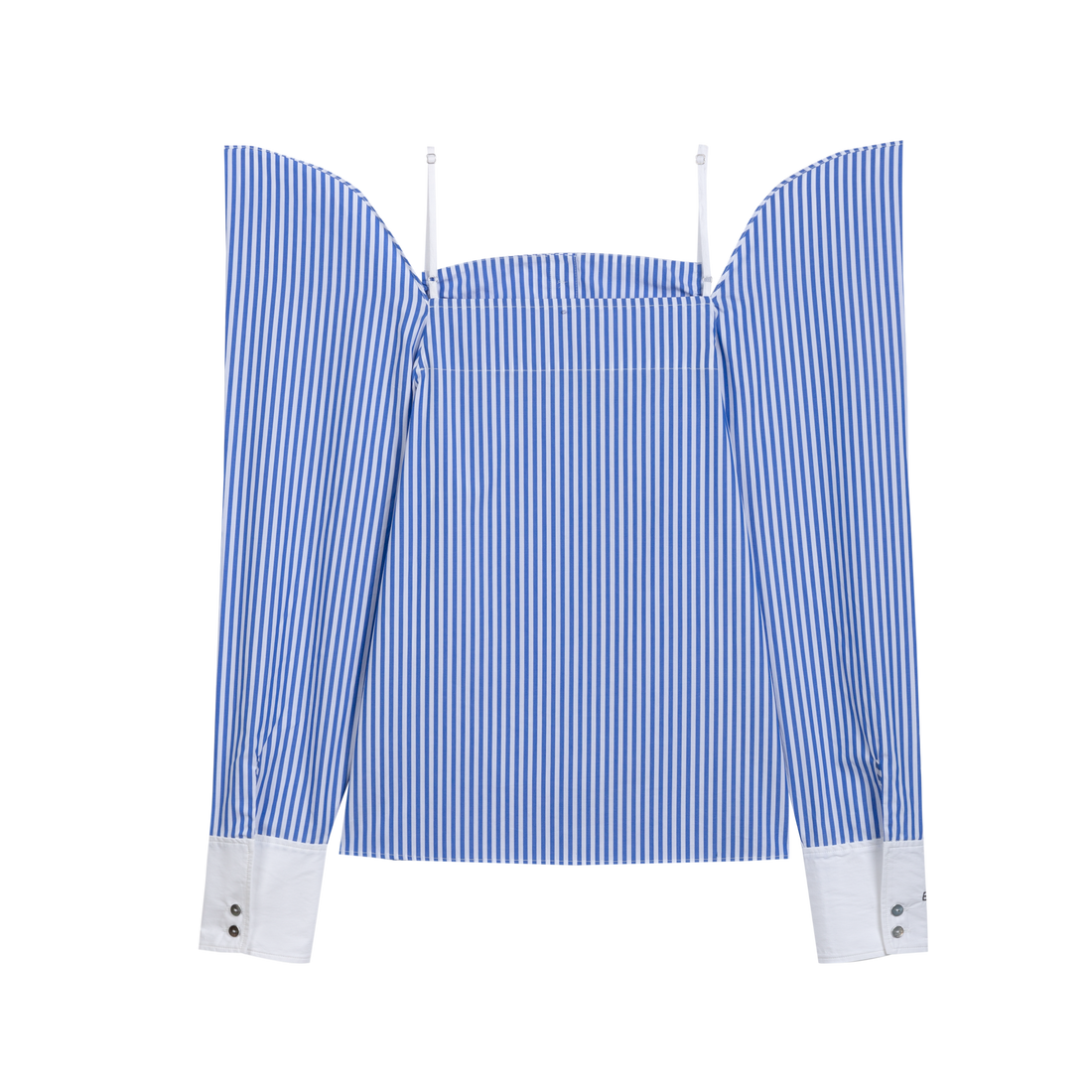 Blue-White Stripe Halter Shoulder Shirt