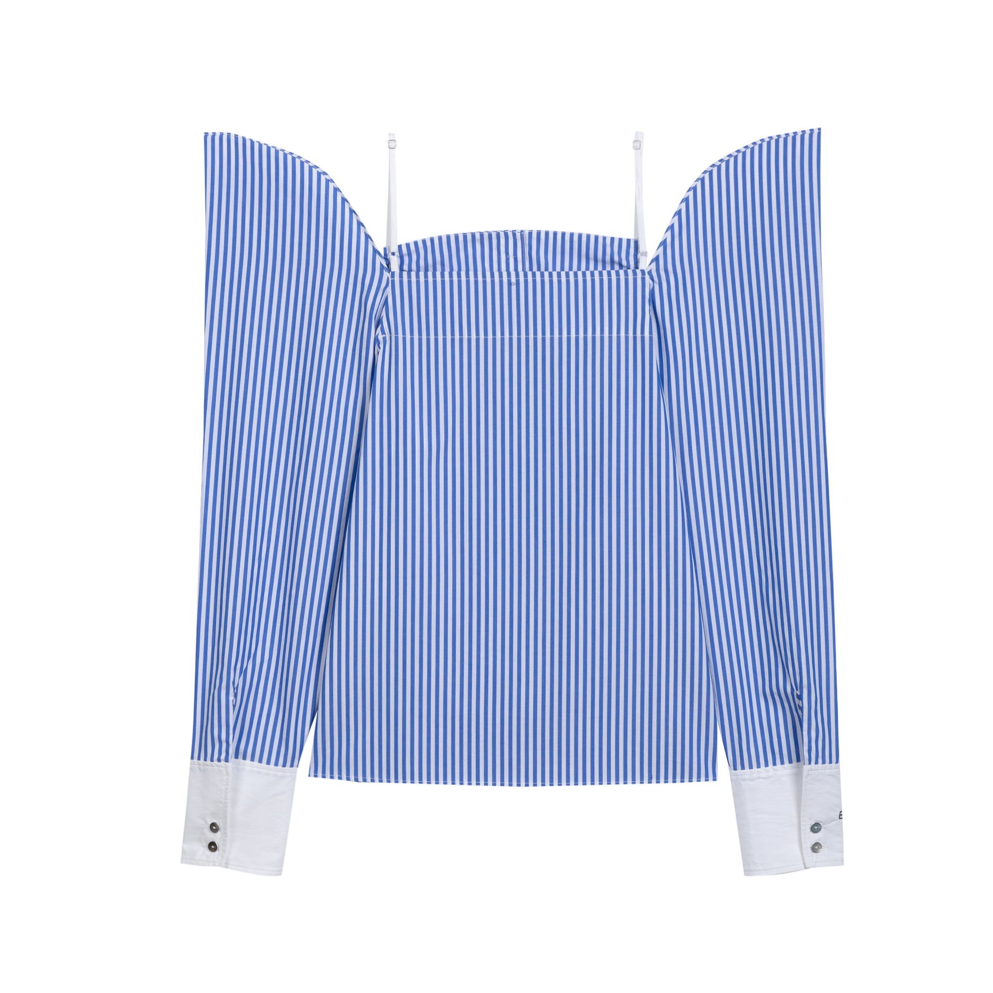 Blue-White Stripe Halter Shoulder Shirt