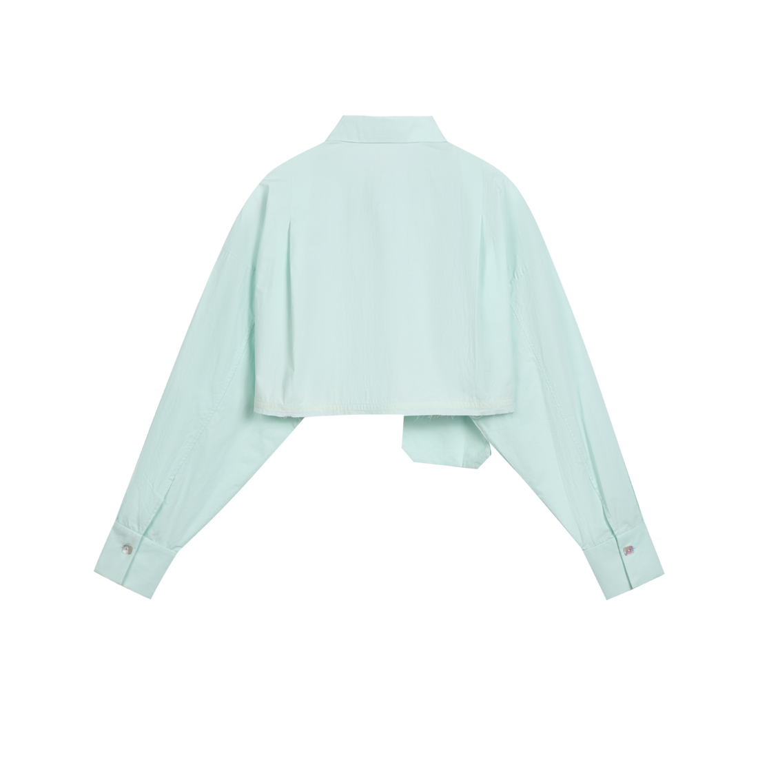 Fitted Cropped Mint Green Shirt