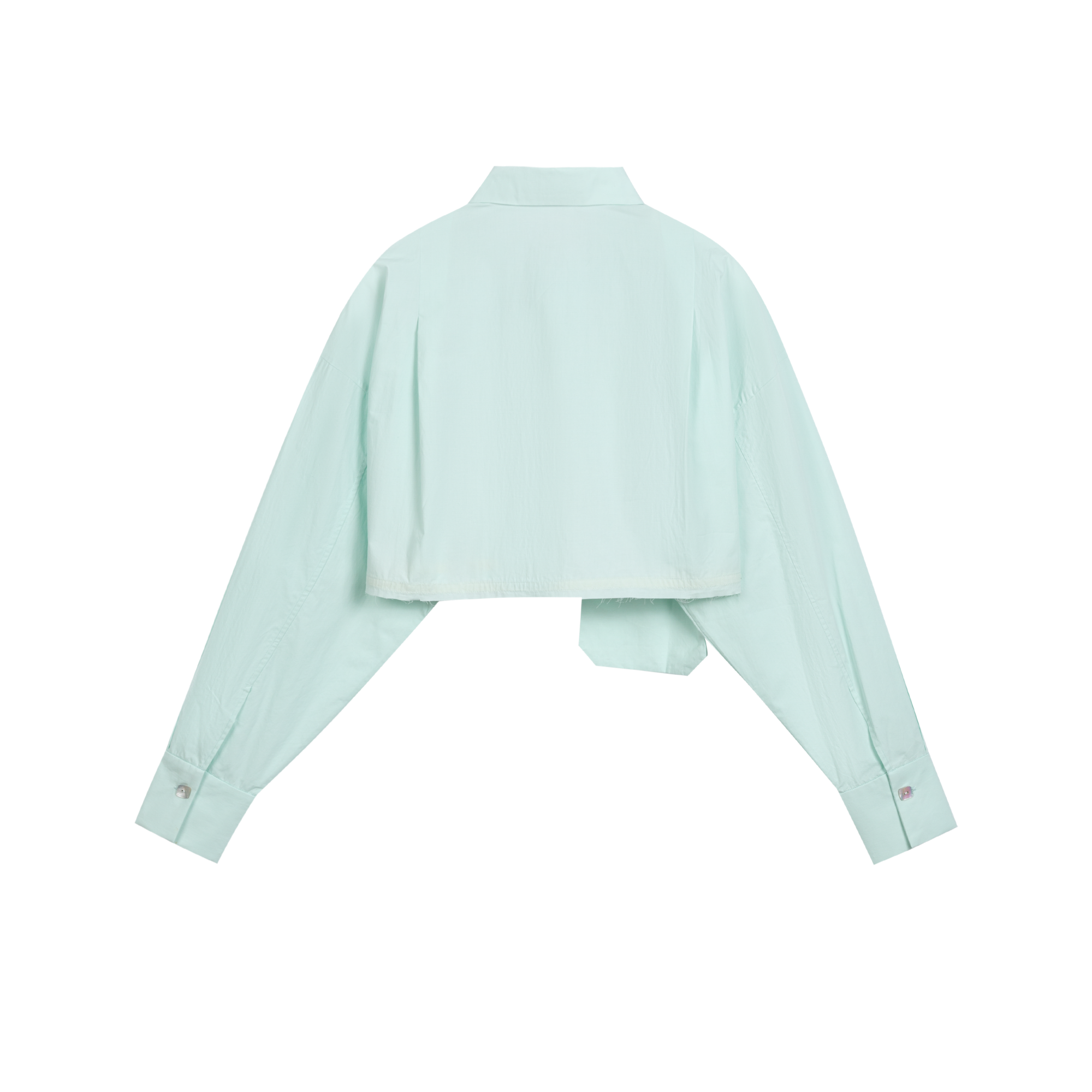 Fitted Cropped Mint Green Shirt