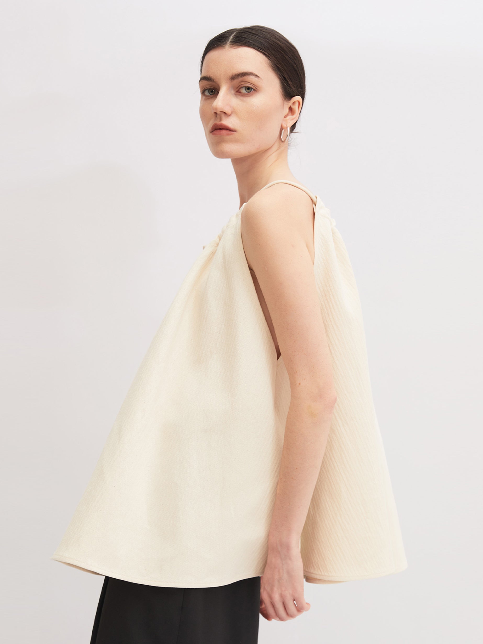 The Jeanne Textured Ripple Halter Top