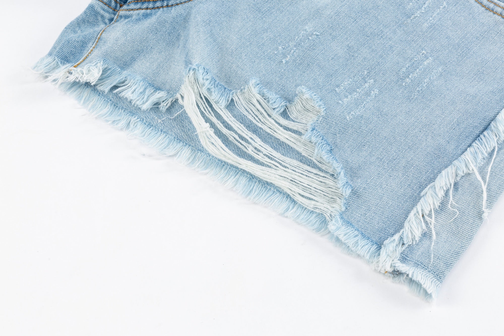 Ripped Low-Rise Denim Shorts