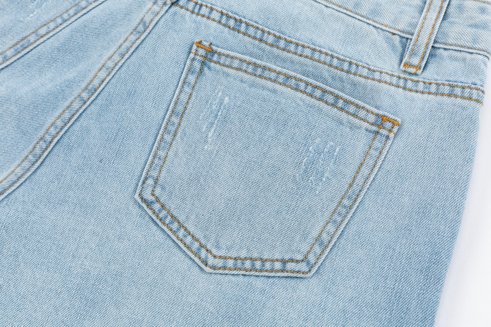 Ripped Low-Rise Denim Shorts