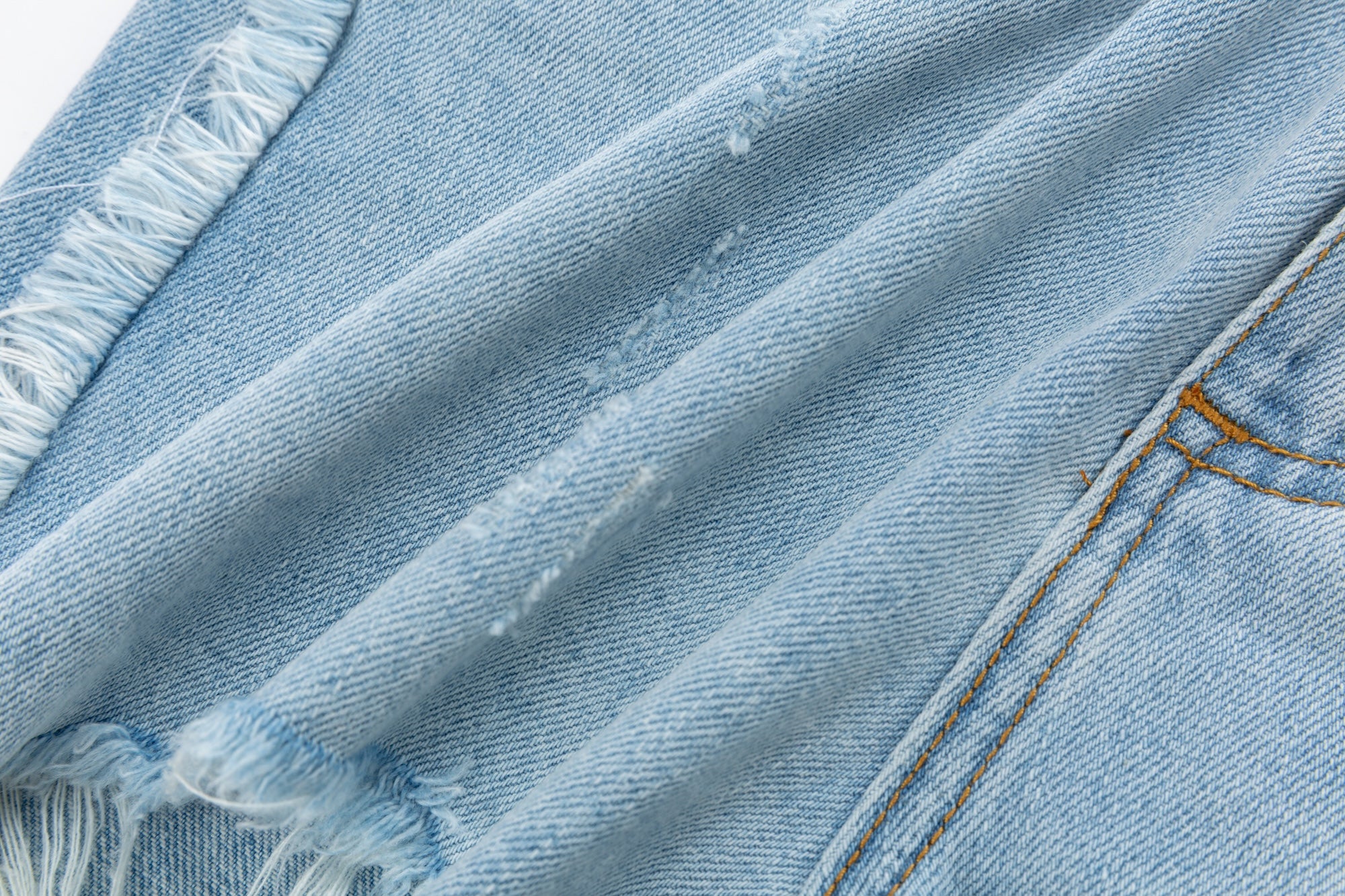 Ripped Low-Rise Denim Shorts
