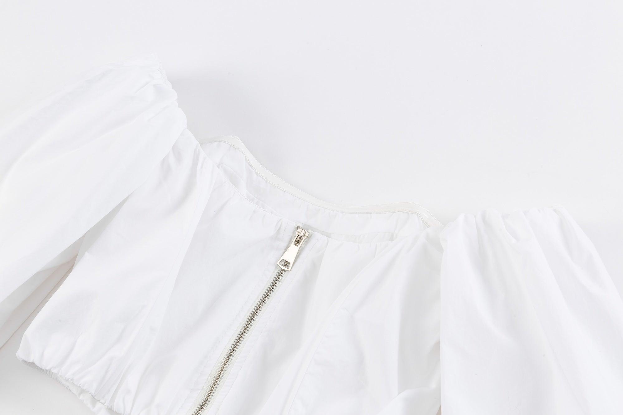 One-Shoulder Gathered Cropped Shirt