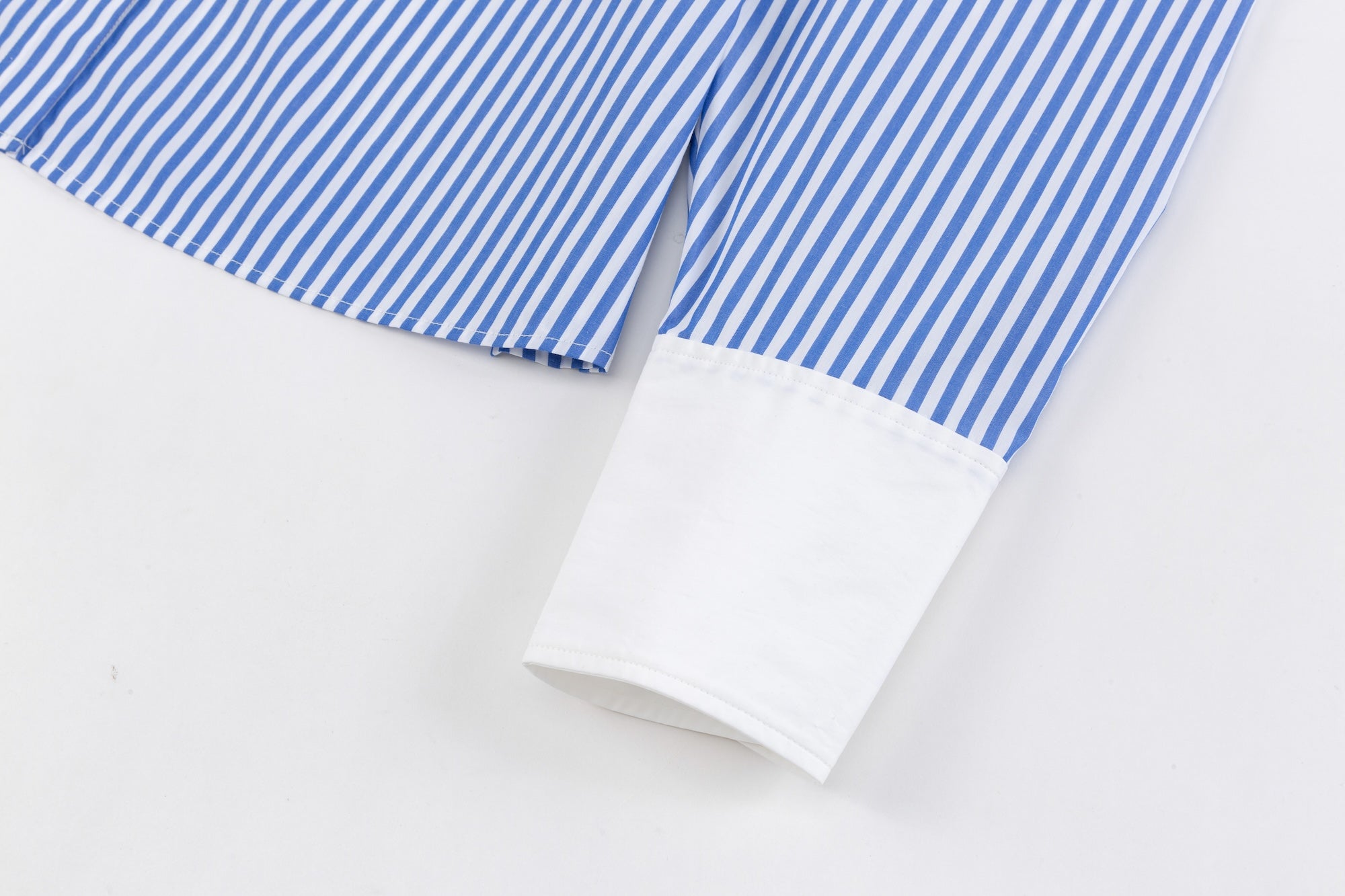 Blue-White Stripe Halter Shoulder Shirt