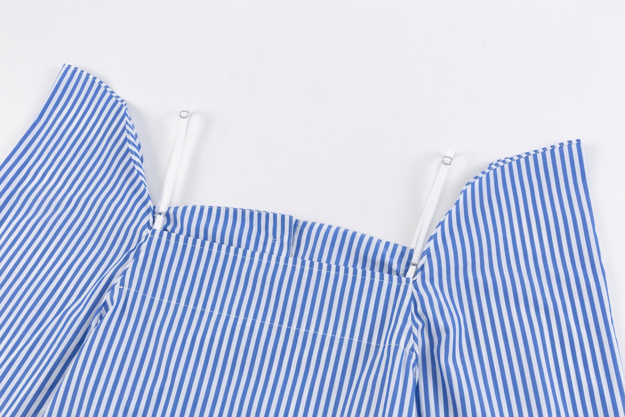 Blue-White Stripe Halter Shoulder Shirt