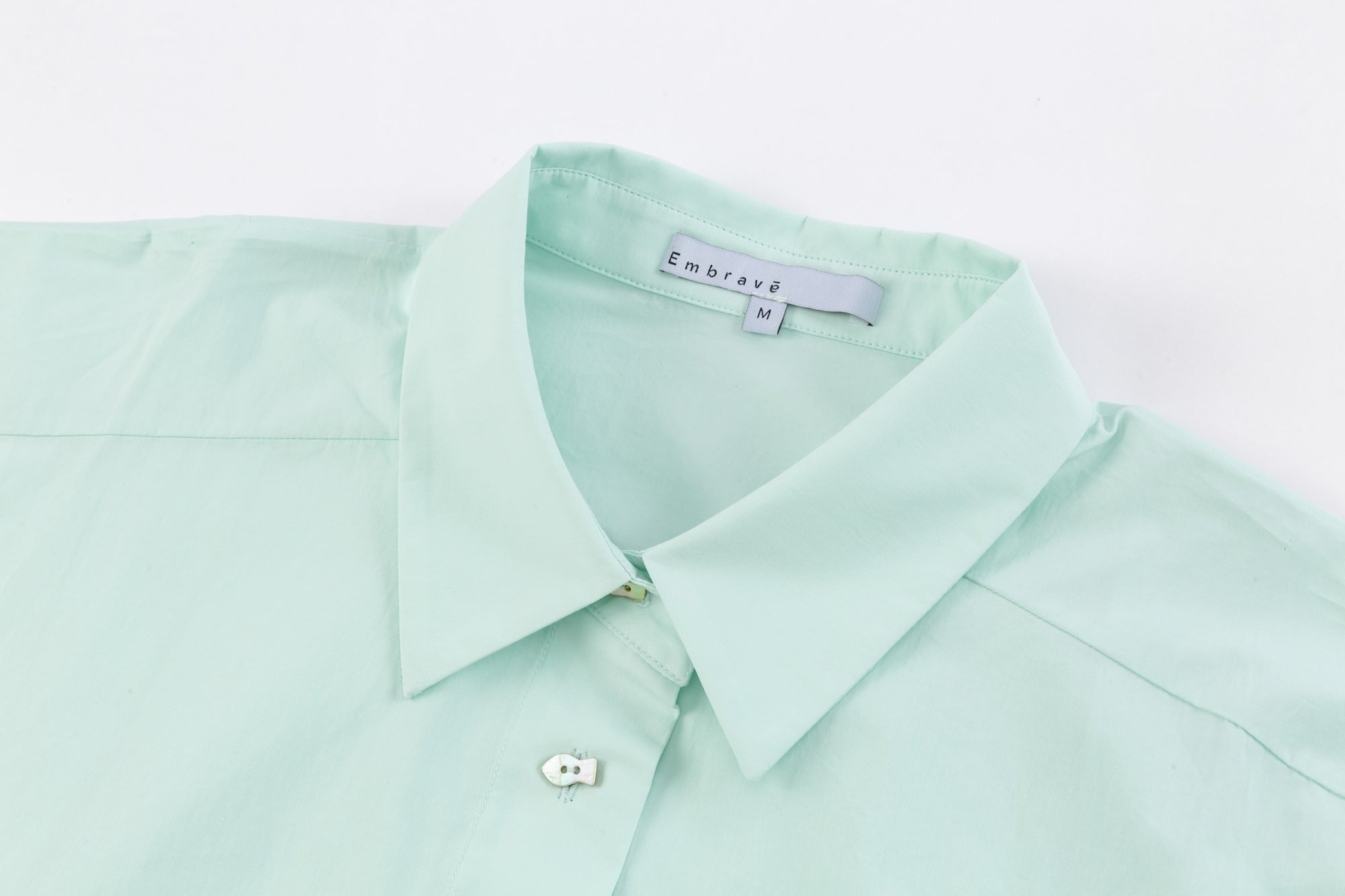 Fitted Cropped Mint Green Shirt