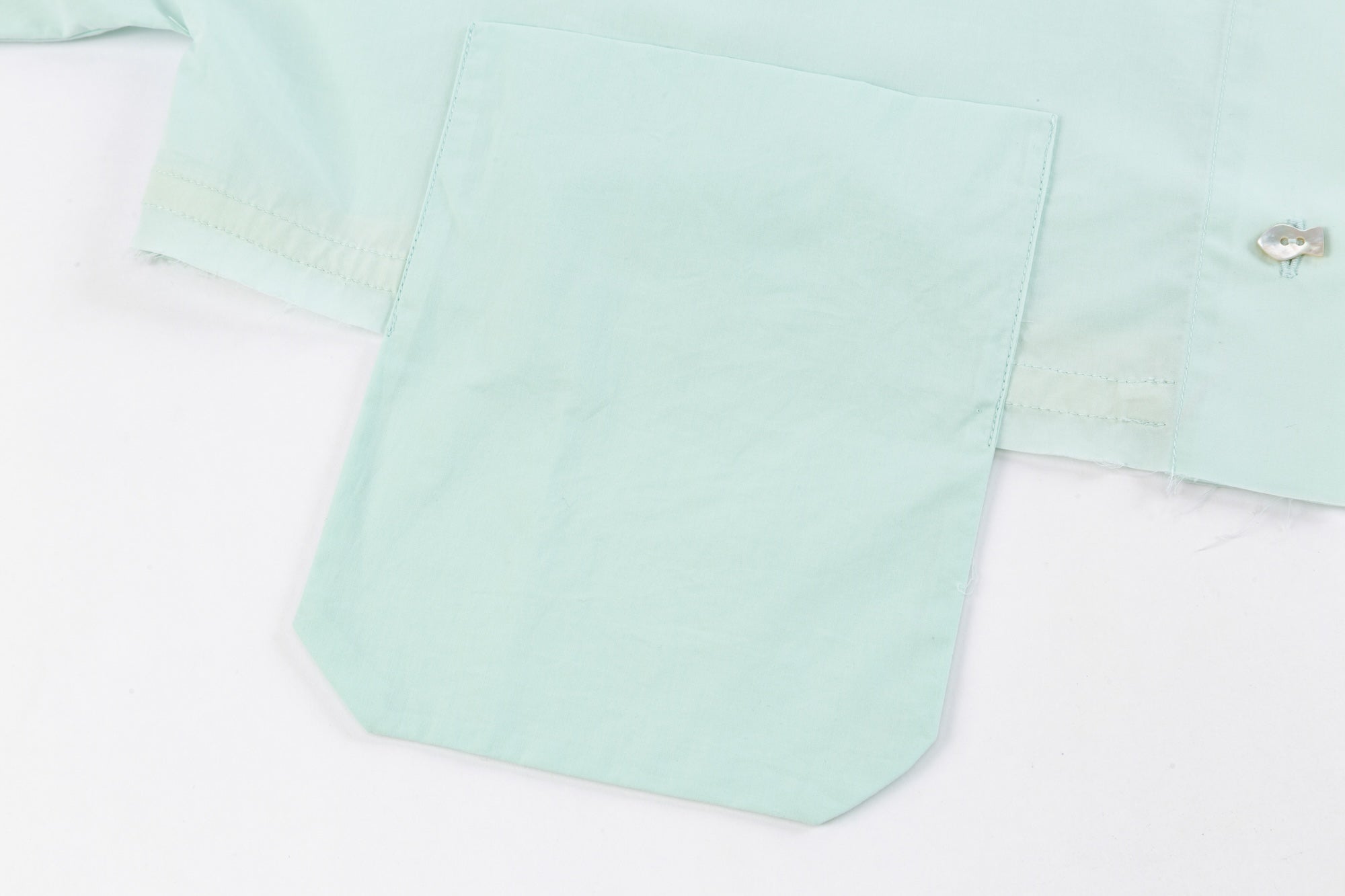 Fitted Cropped Mint Green Shirt
