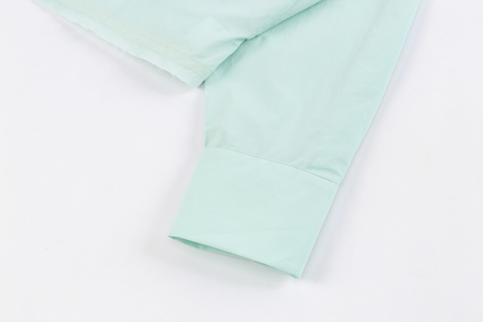 Fitted Cropped Mint Green Shirt
