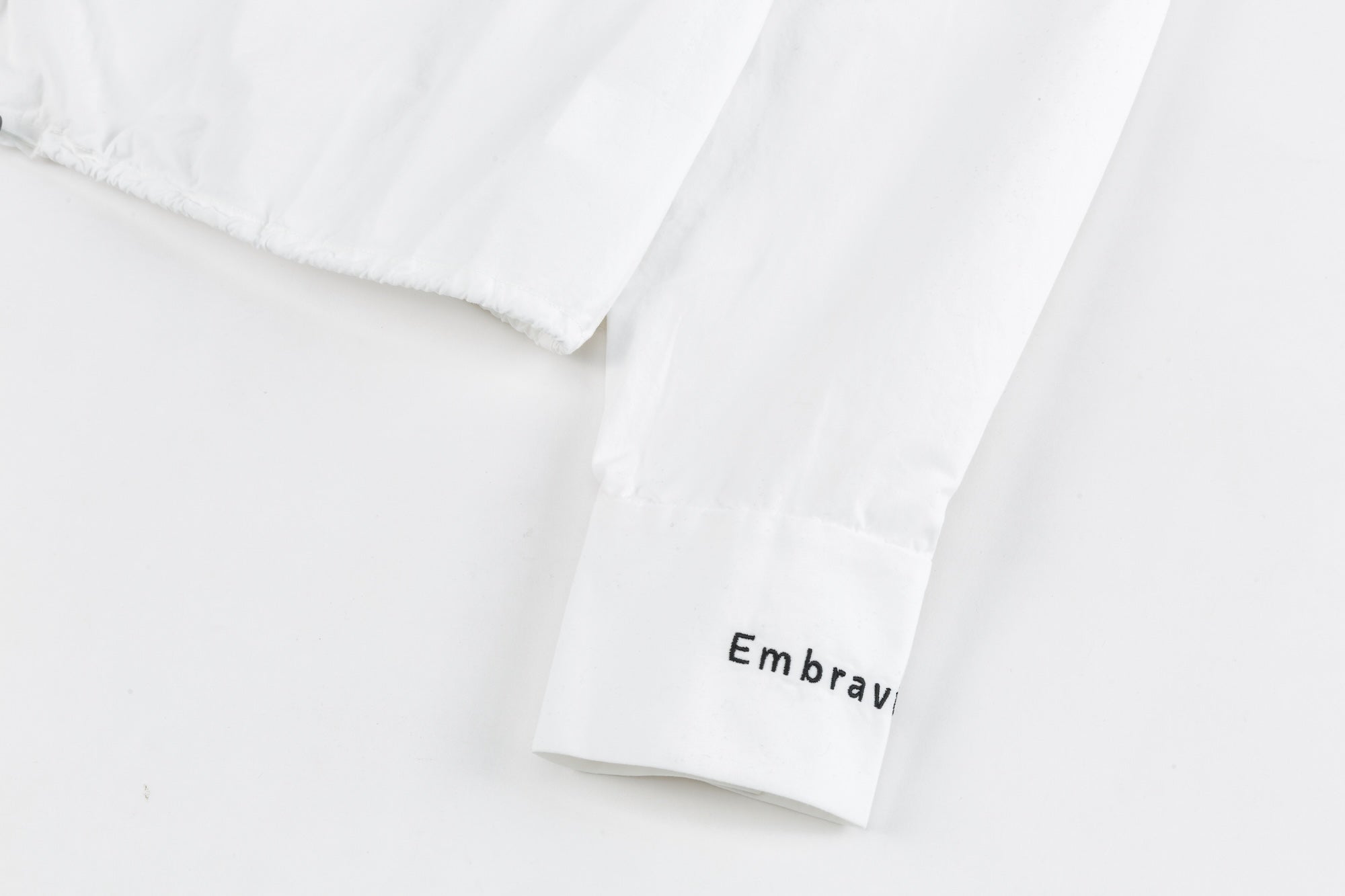 White Hem Drawstring Shirt