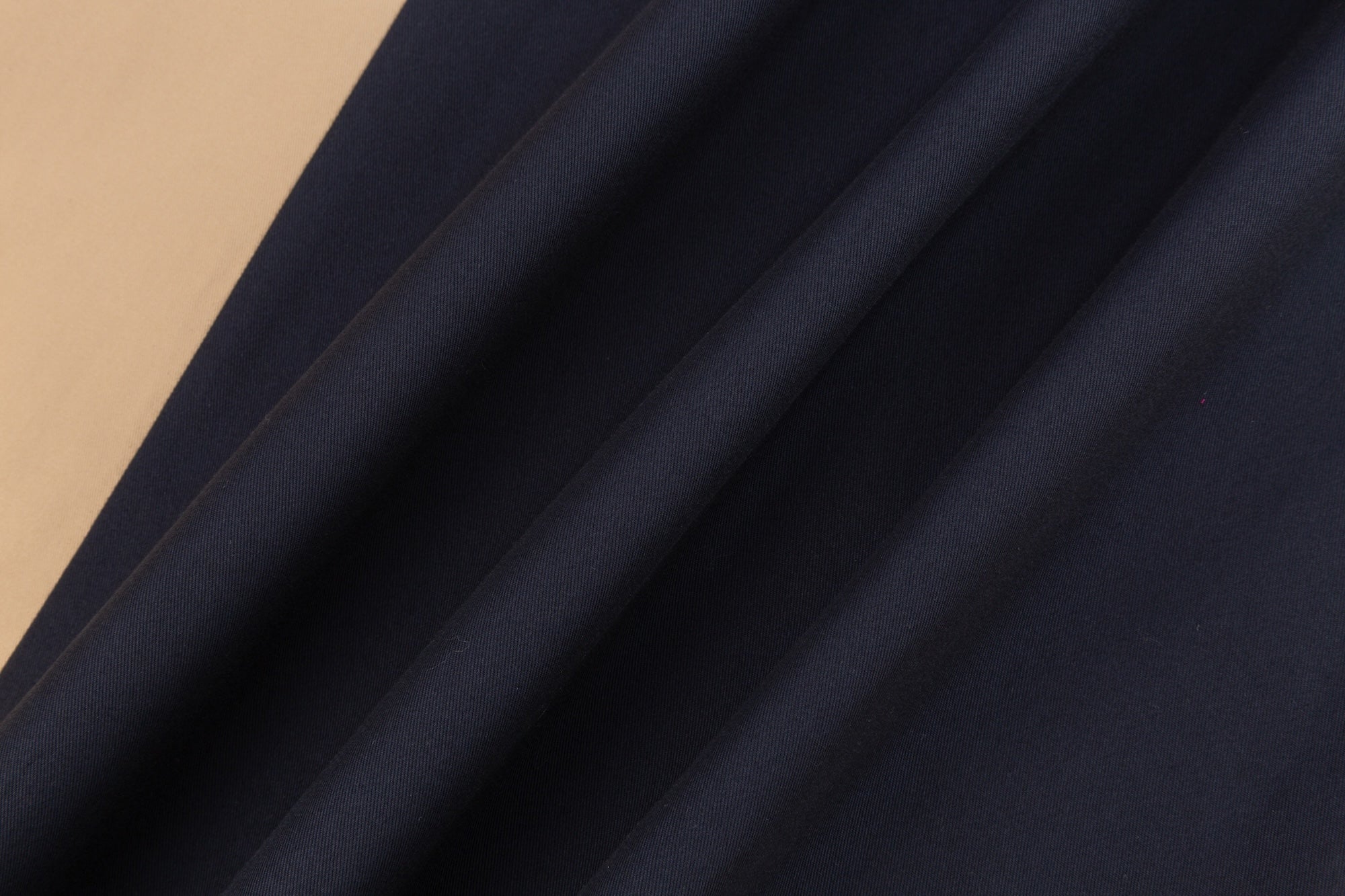 Navy Blue Color-Block Trench Jacket