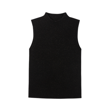 HDL Paire Flamma Black Metallic Wool Mid-Neck Knit Vest