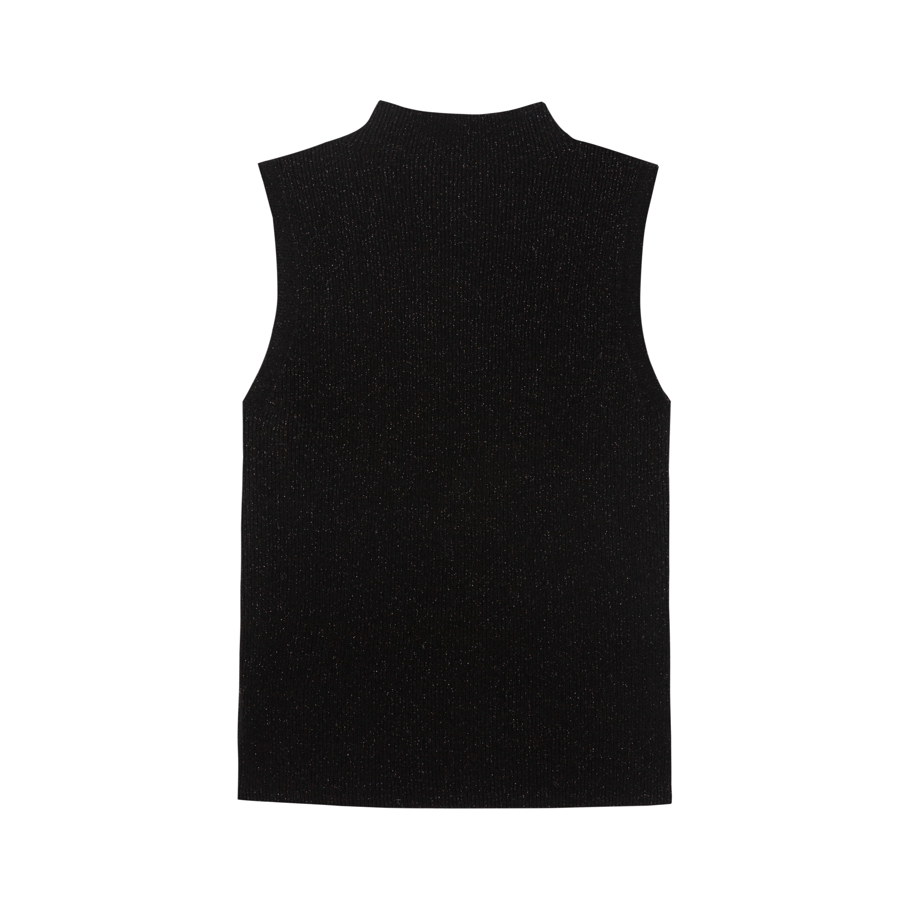 HDL Paire Flamma Black Metallic Wool Mid-Neck Knit Vest