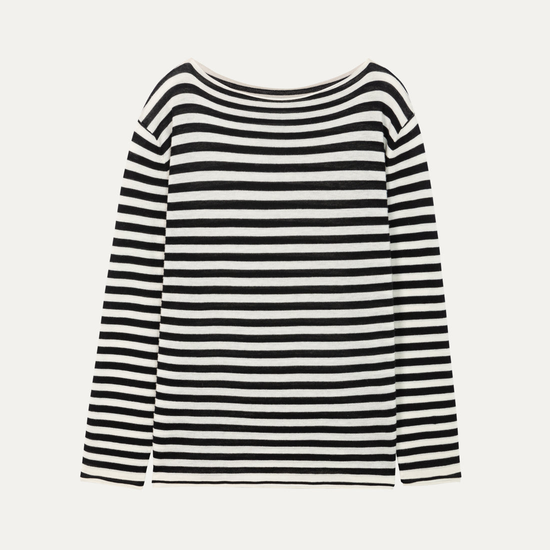 HDL Paire Flamma Black White Striped Relaxed Long Sleeve Top