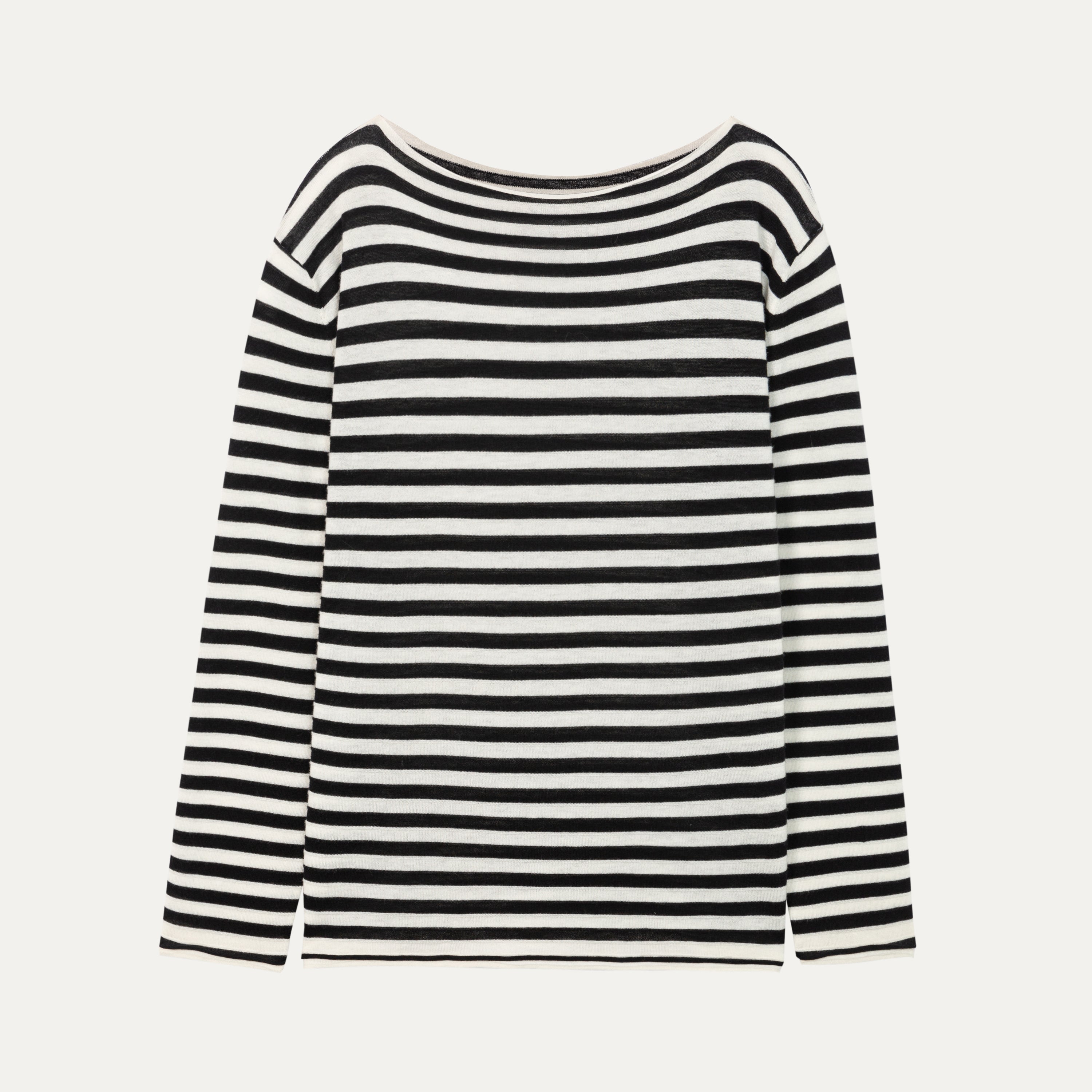 HDL Paire Flamma Black White Striped Relaxed Long Sleeve Top