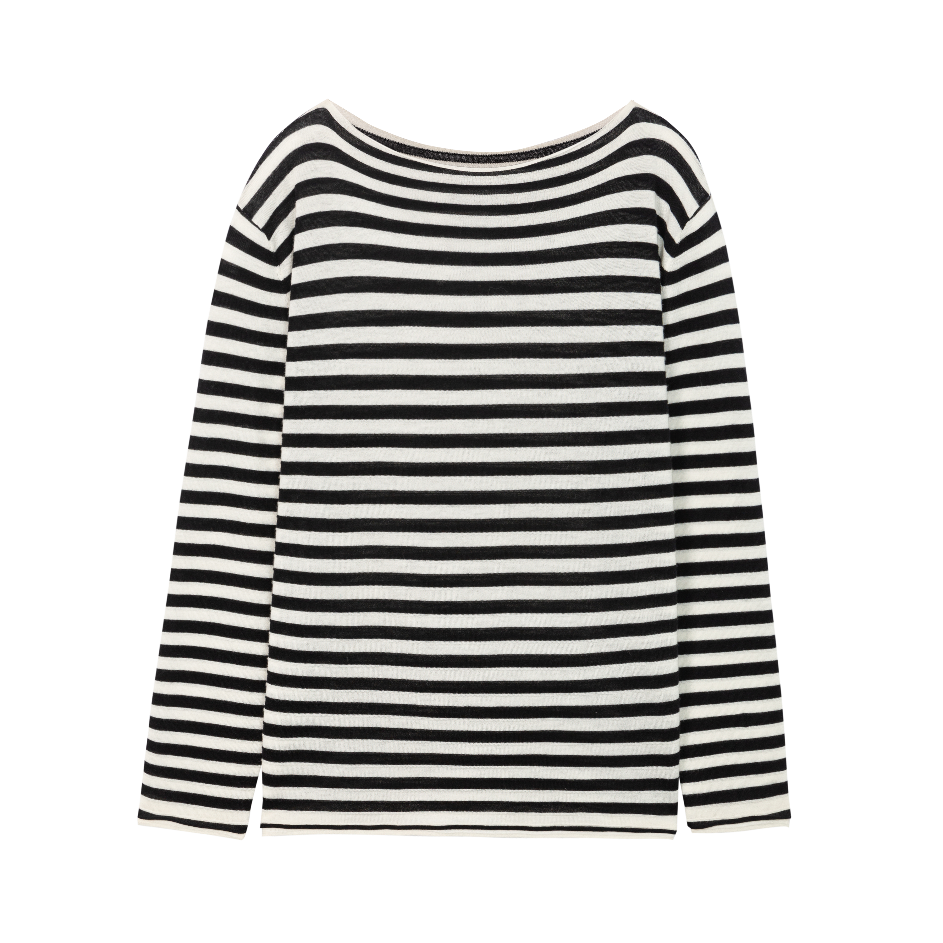 HDL Paire Flamma Black White Striped Relaxed Long Sleeve Top