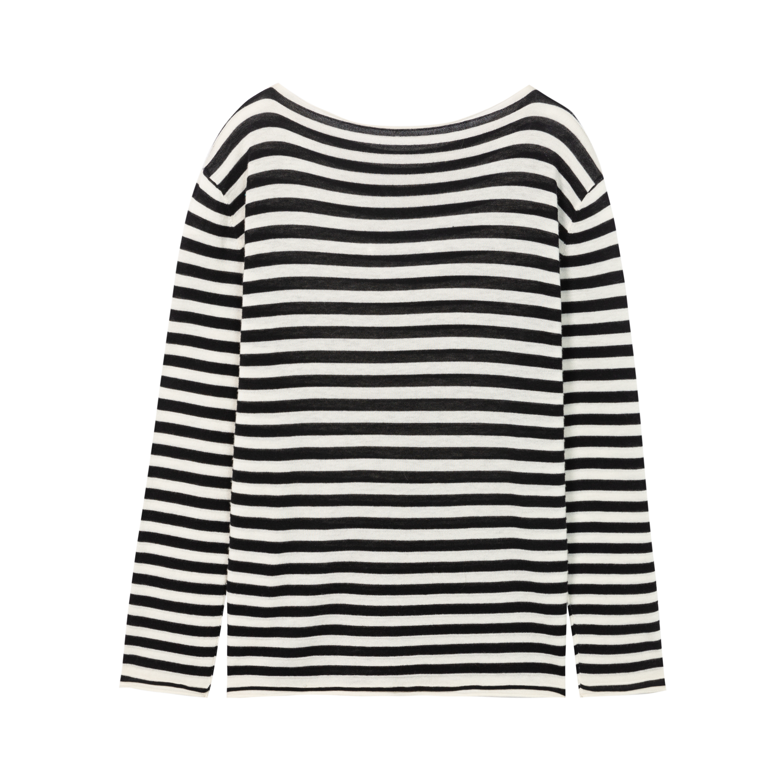 HDL Paire Flamma Black White Striped Relaxed Long Sleeve Top