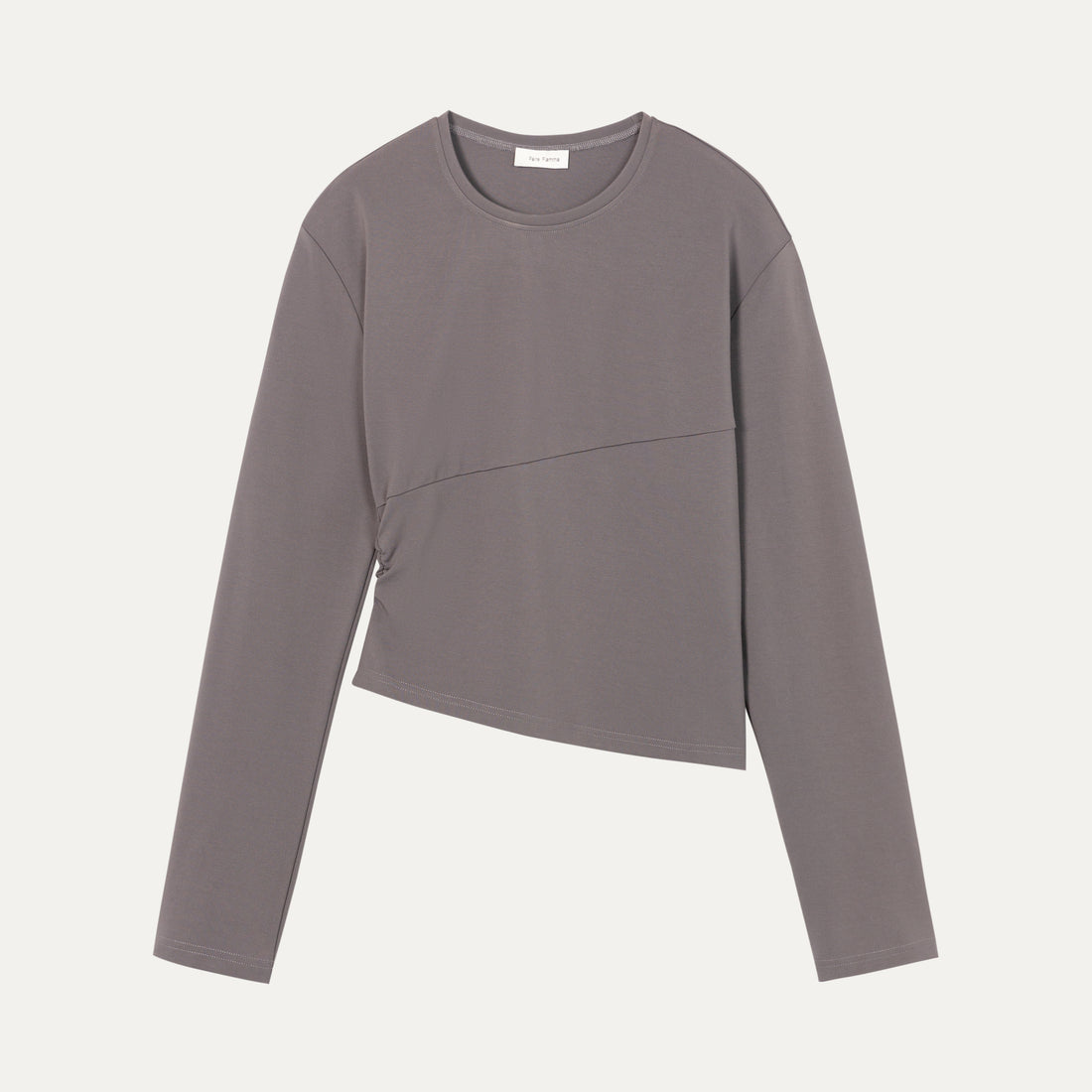 HDL Paire Flamma Grey Brown Panel Casual Top