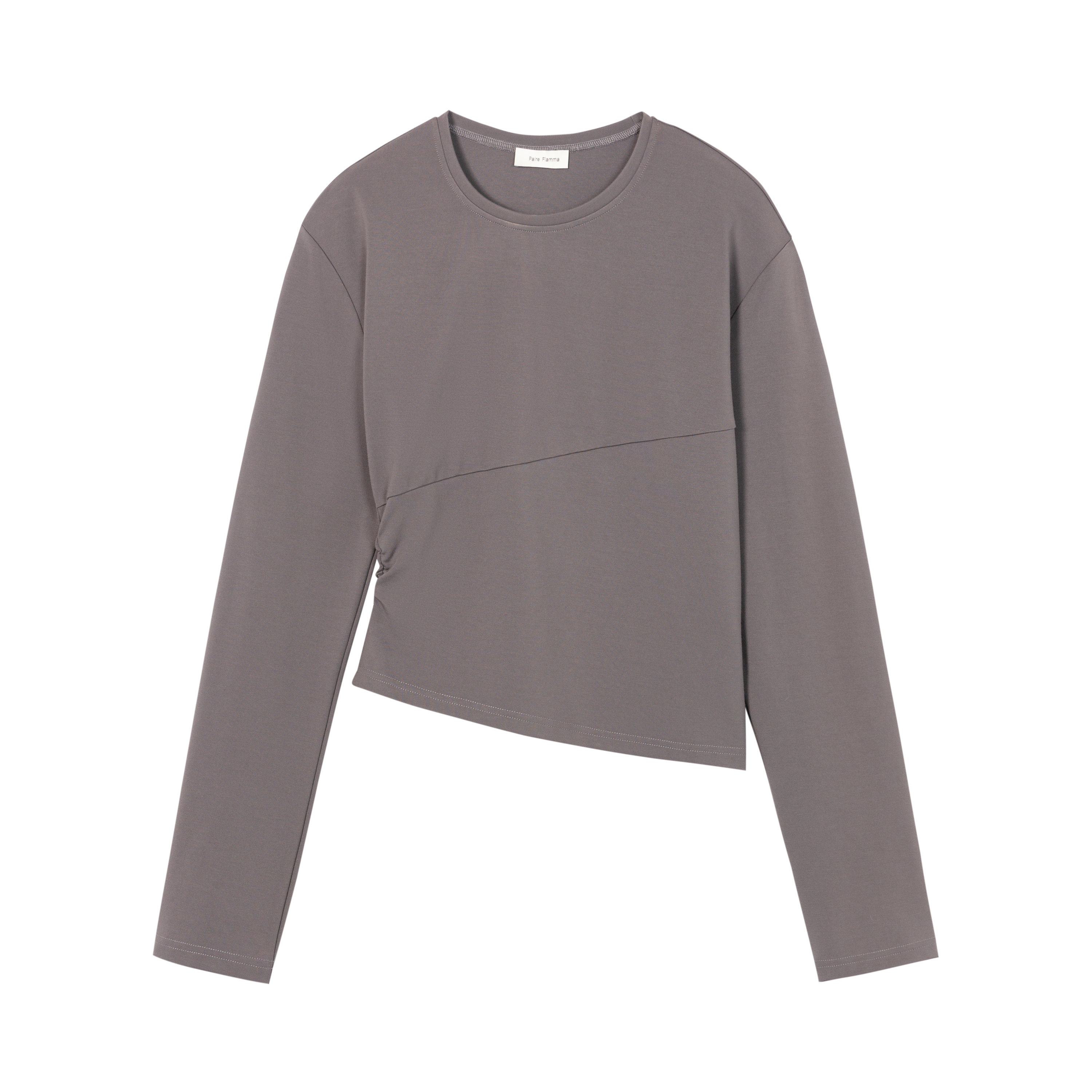 HDL Paire Flamma Grey Brown Panel Casual Top