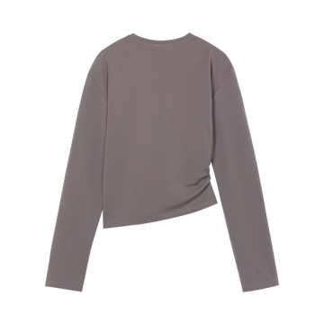 HDL Paire Flamma Grey Brown Panel Casual Top