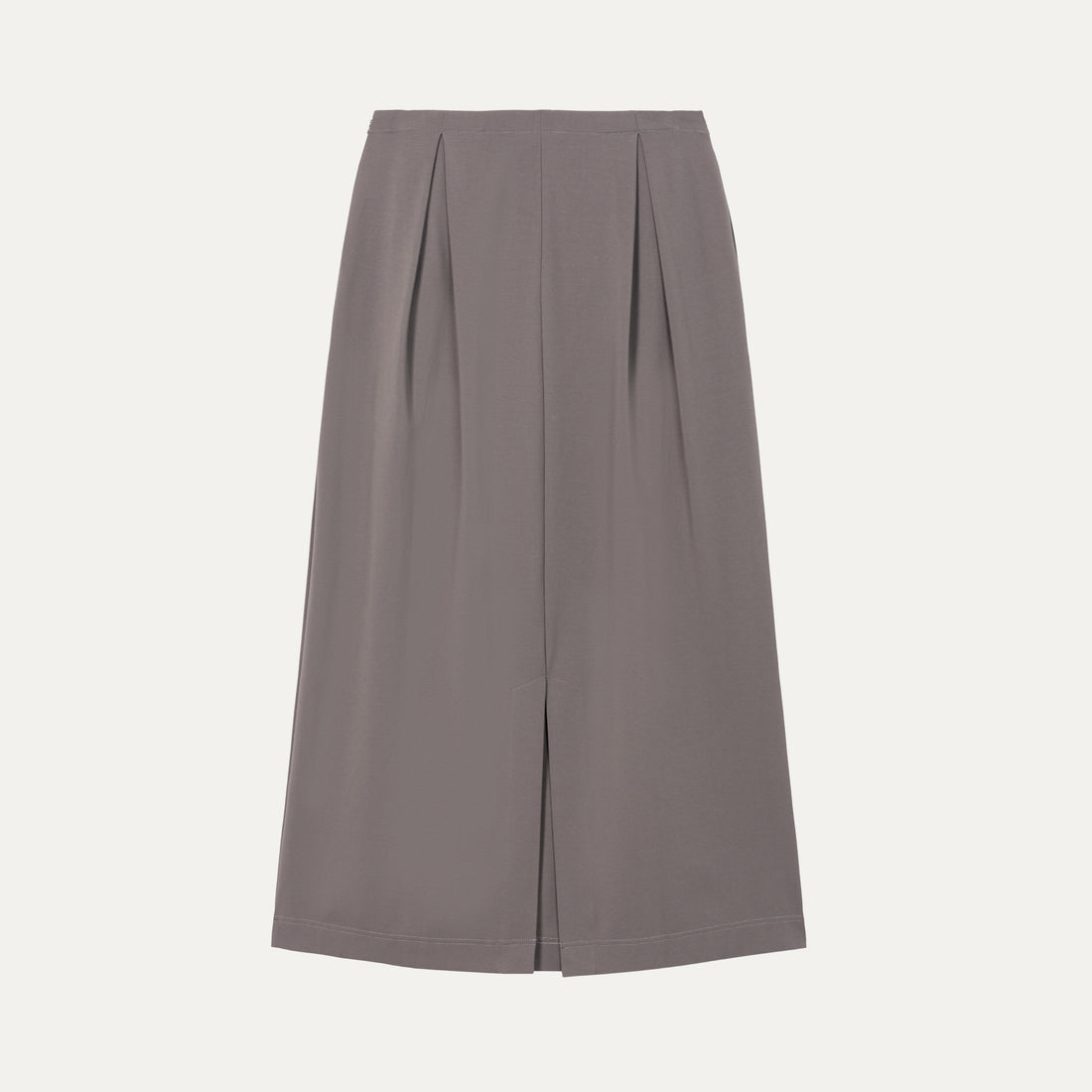 HDL Paire Flamma Grey Brown Textured Drawstring Pleated Midi Skirt