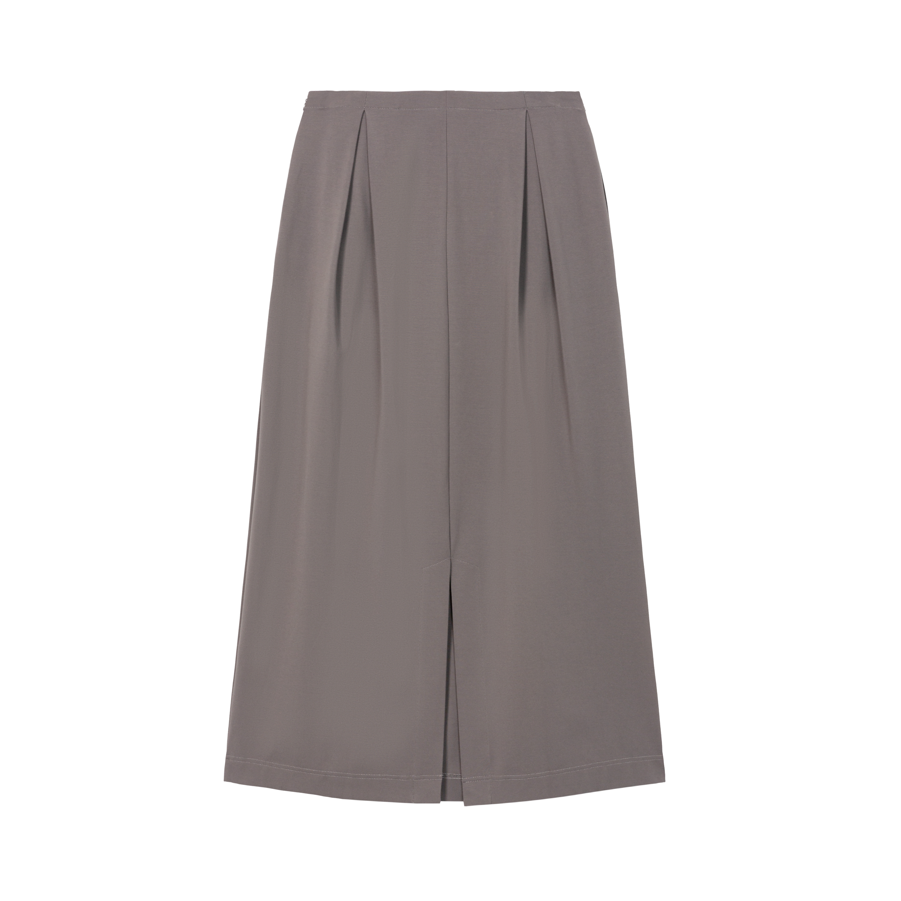 HDL Paire Flamma Grey Brown Textured Drawstring Pleated Midi Skirt