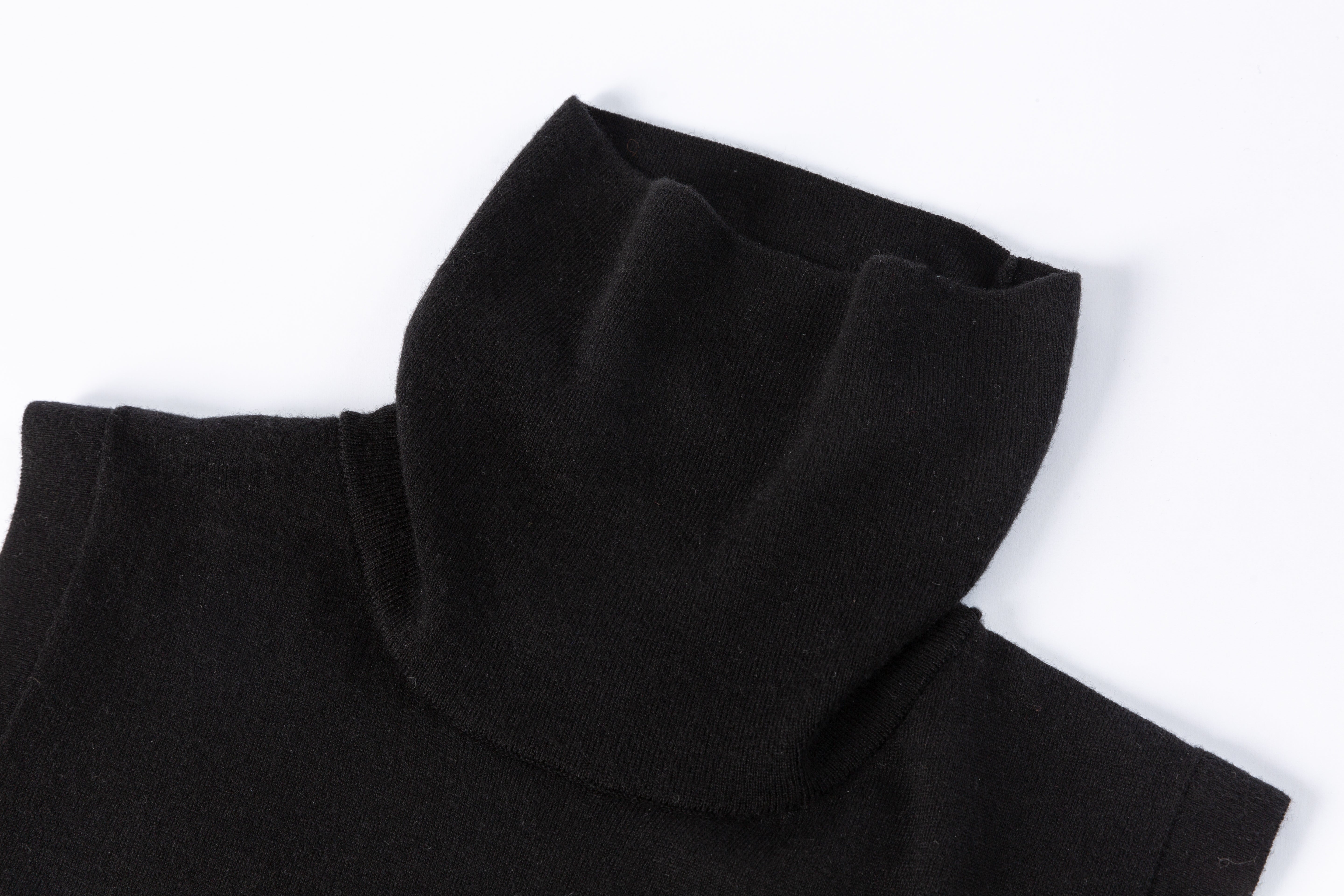 HDL Paire Flamma Black High Neck Asymmetric Sleeveless Knit Top