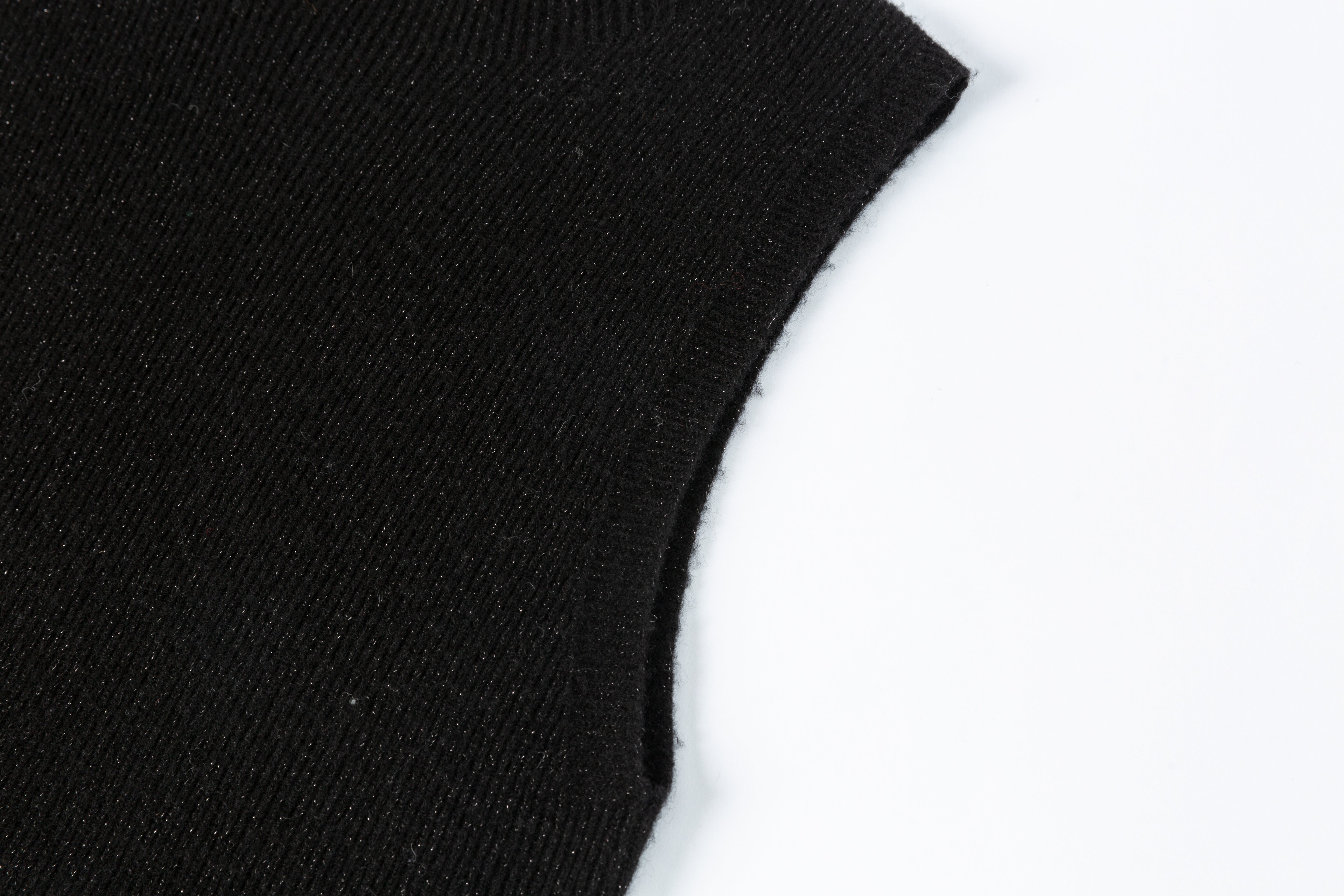 HDL Paire Flamma Black Metallic Wool Mid-Neck Knit Vest