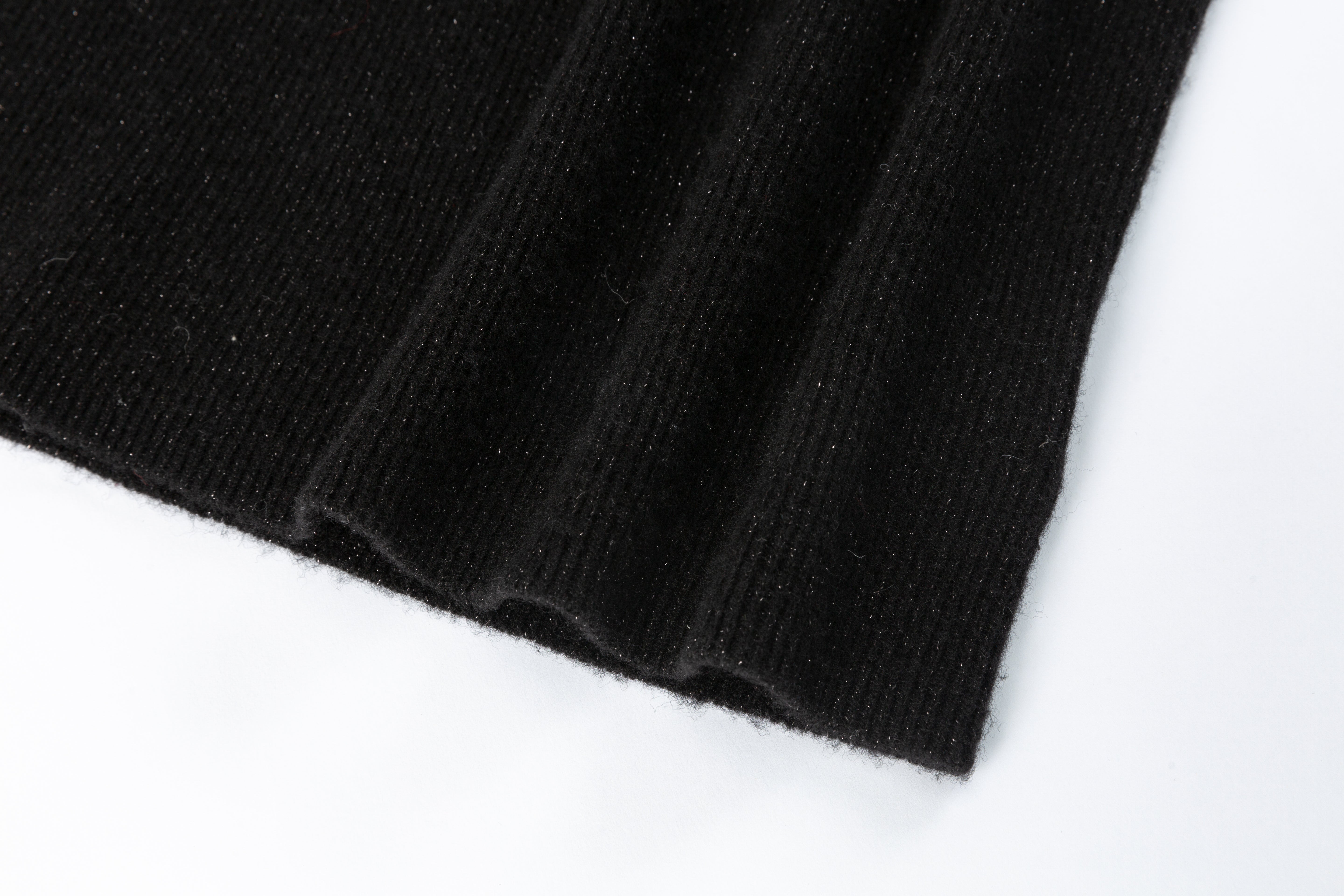 HDL Paire Flamma Black Metallic Wool Mid-Neck Knit Vest