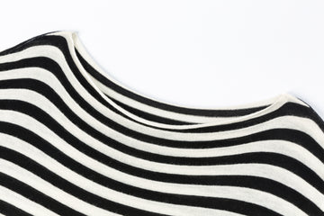 HDL Paire Flamma Black White Striped Relaxed Long Sleeve Top