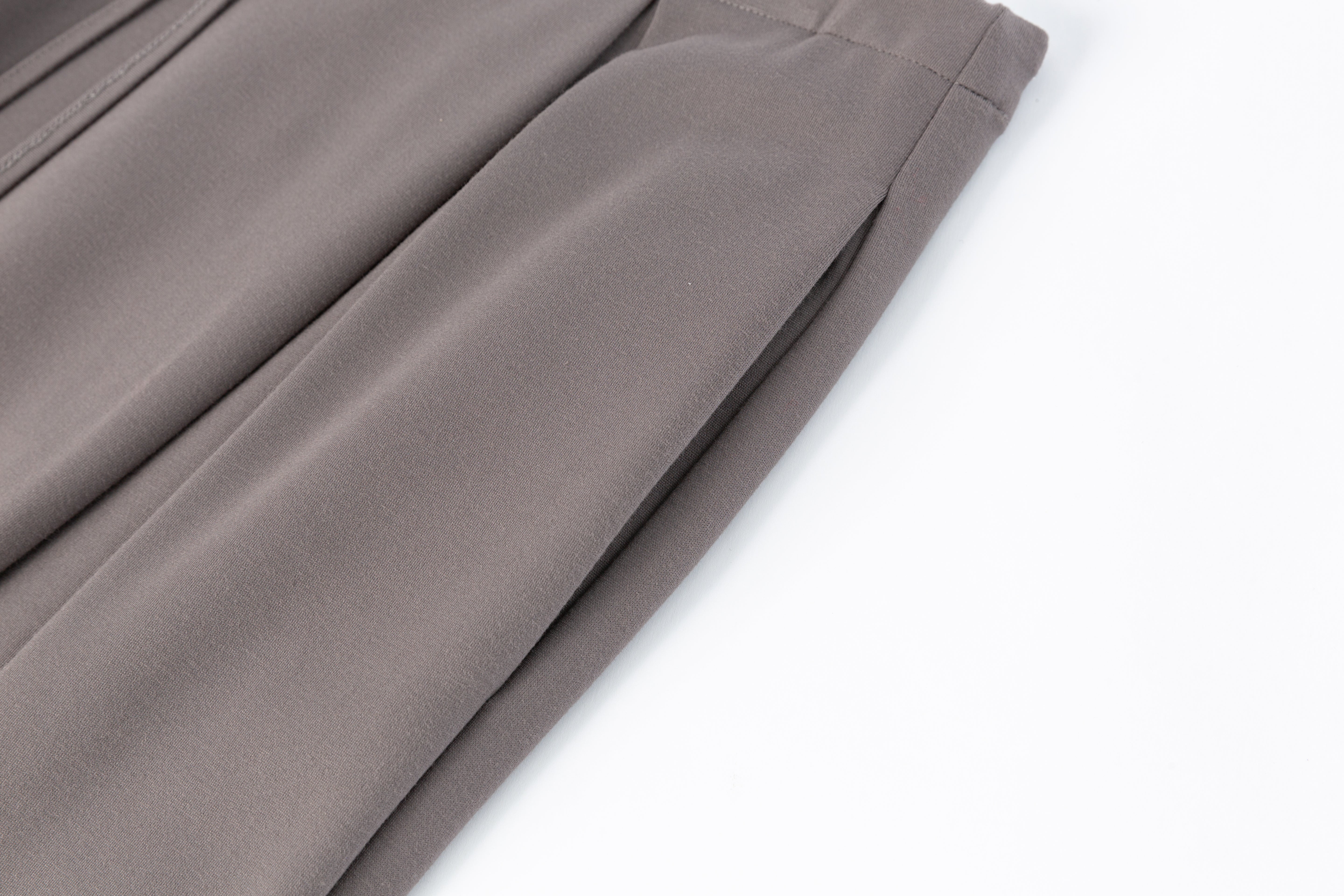 HDL Paire Flamma Grey Brown Textured Drawstring Pleated Midi Skirt