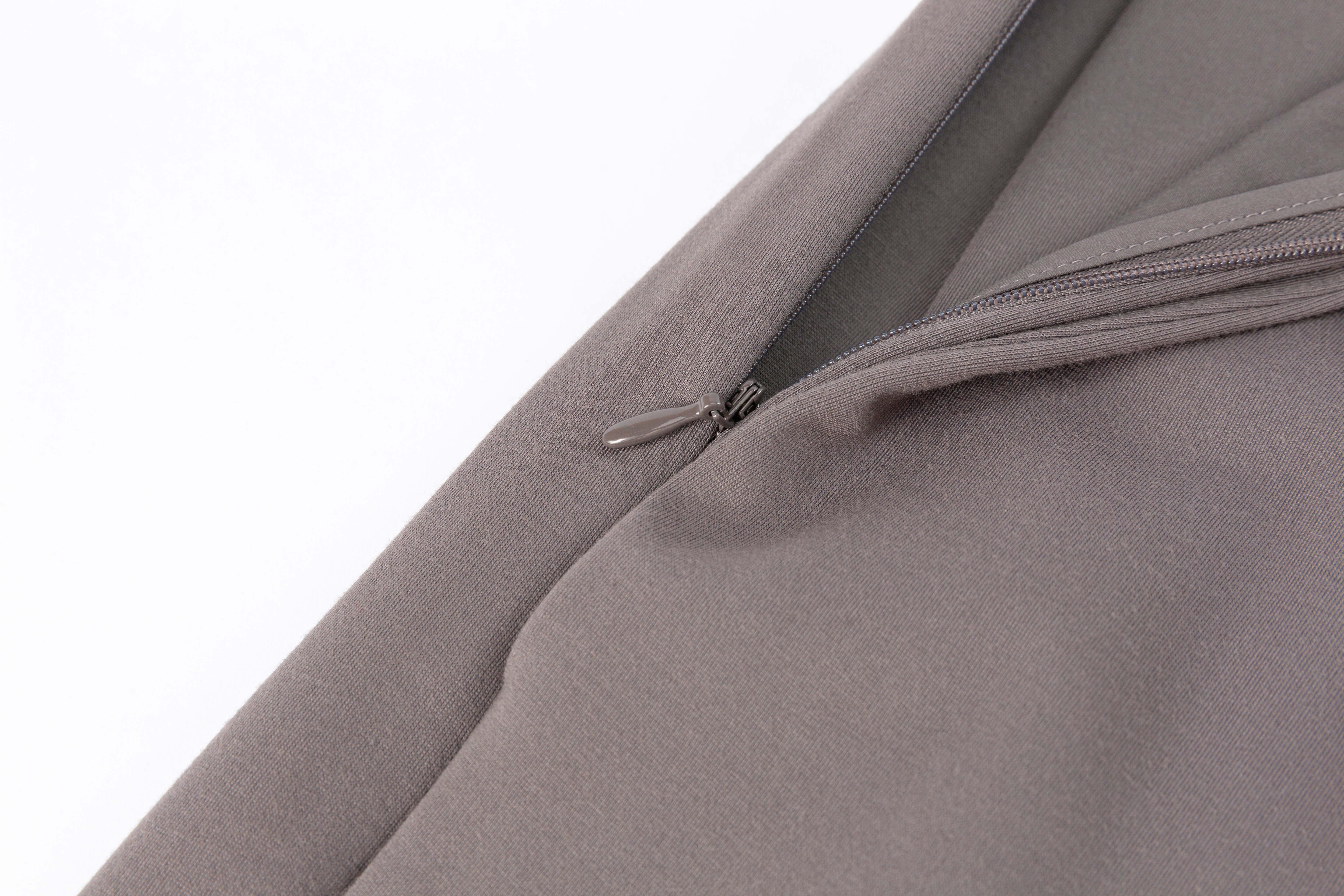 HDL Paire Flamma Grey Brown Textured Drawstring Pleated Midi Skirt