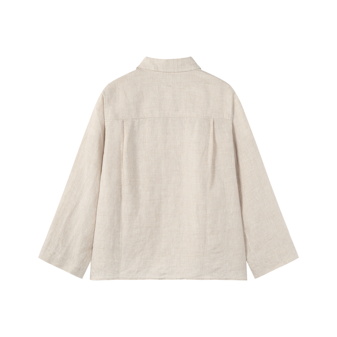 Lapel Collar Cropped Linen Shirt