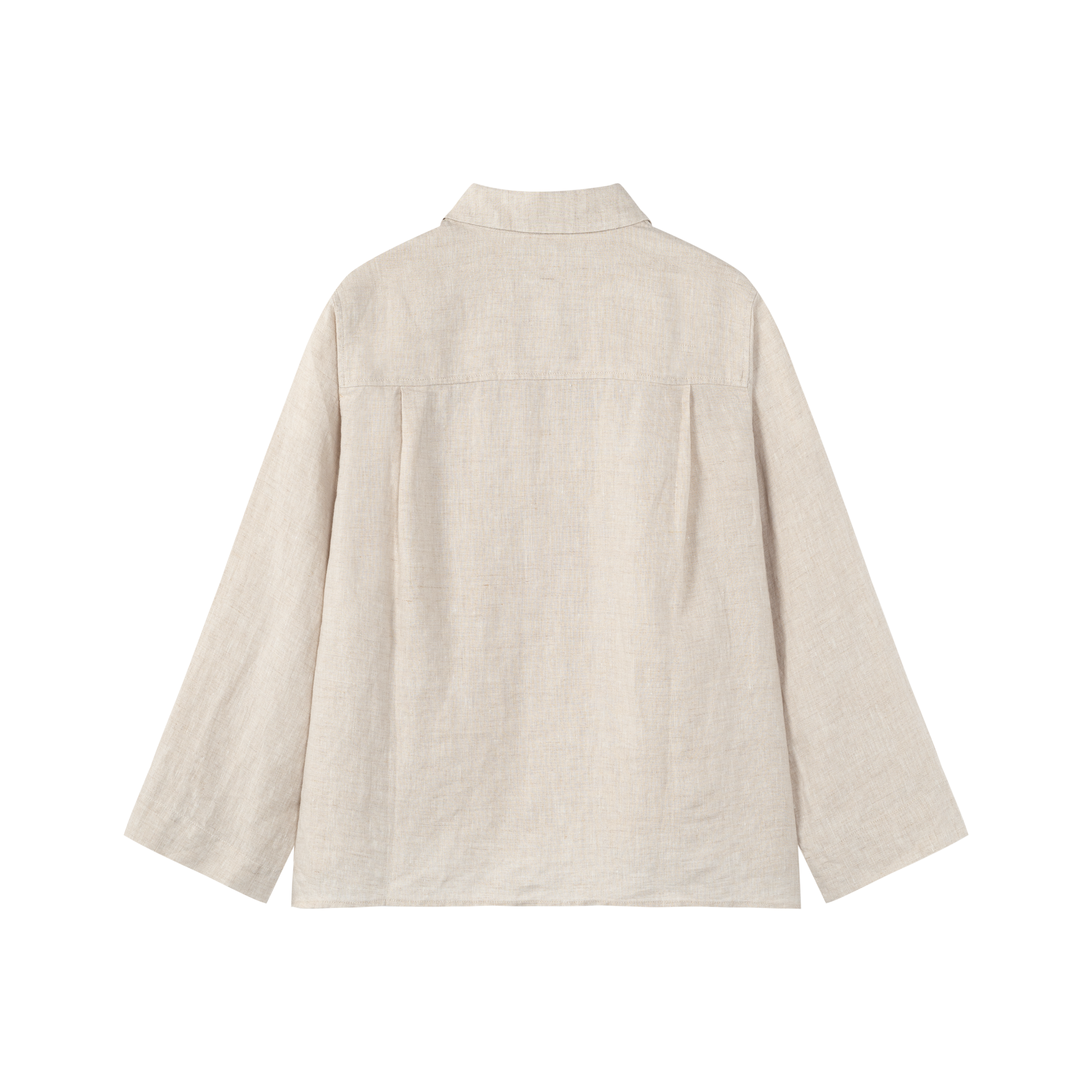 Lapel Collar Cropped Linen Shirt