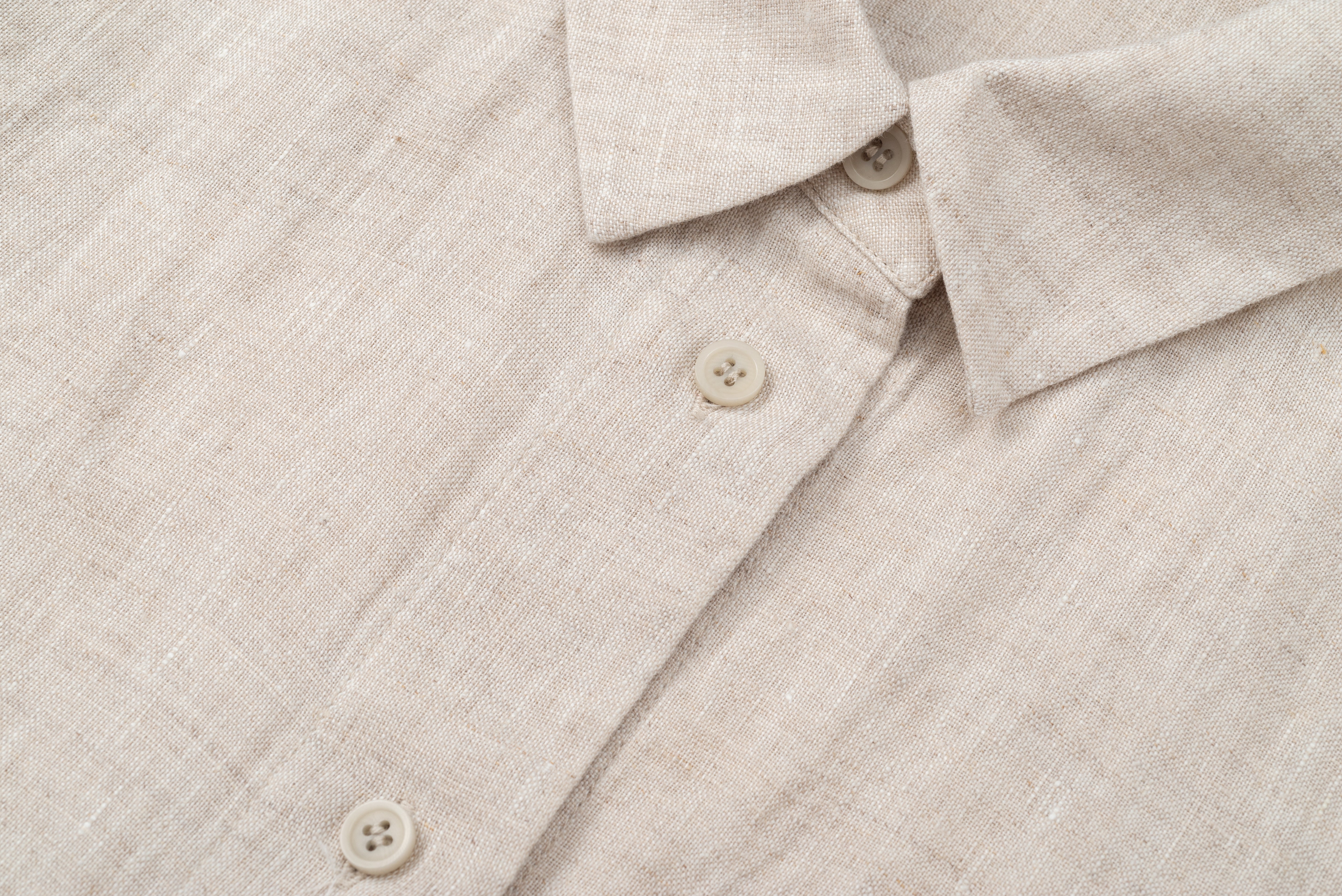 Lapel Collar Cropped Linen Shirt