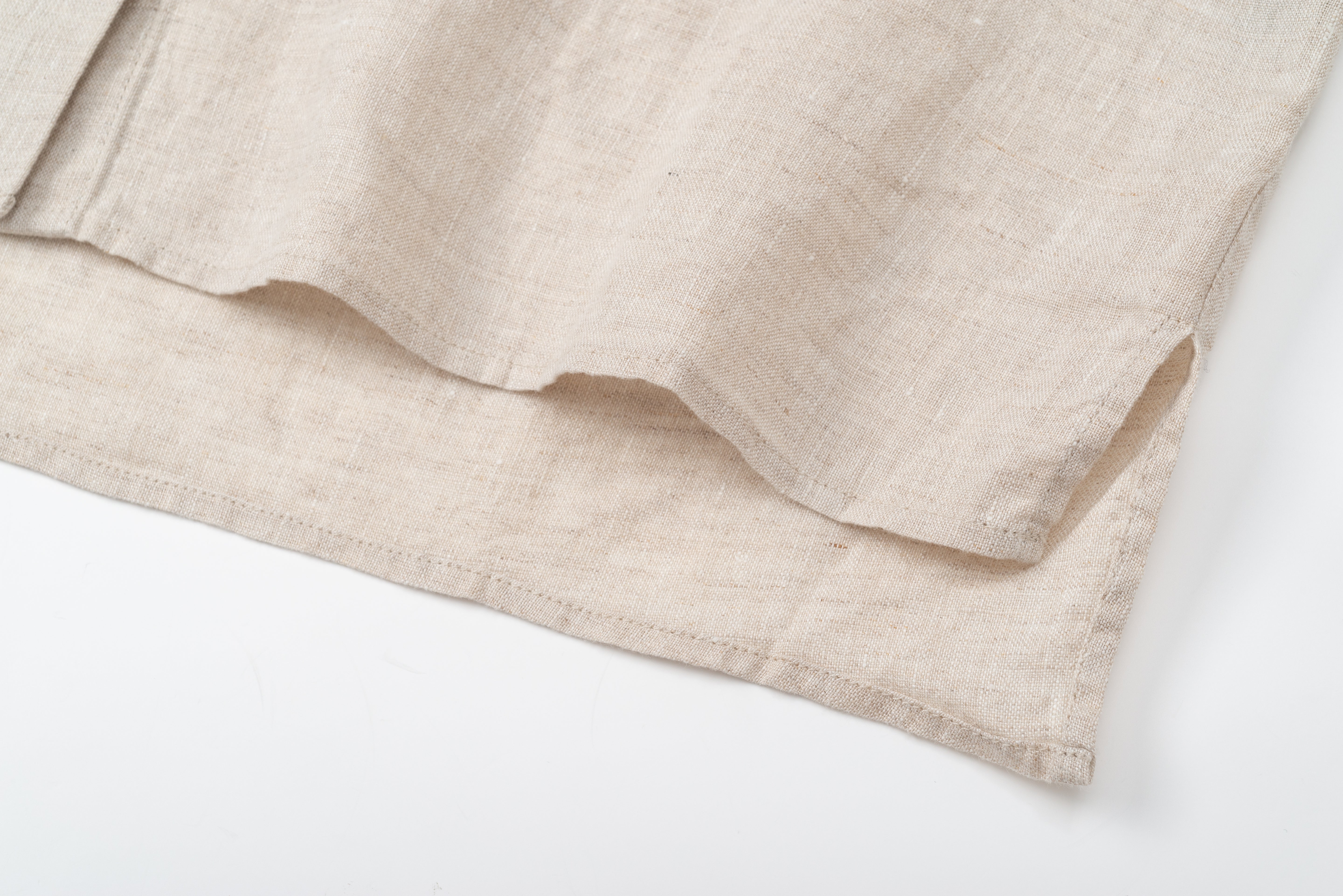 Lapel Collar Cropped Linen Shirt