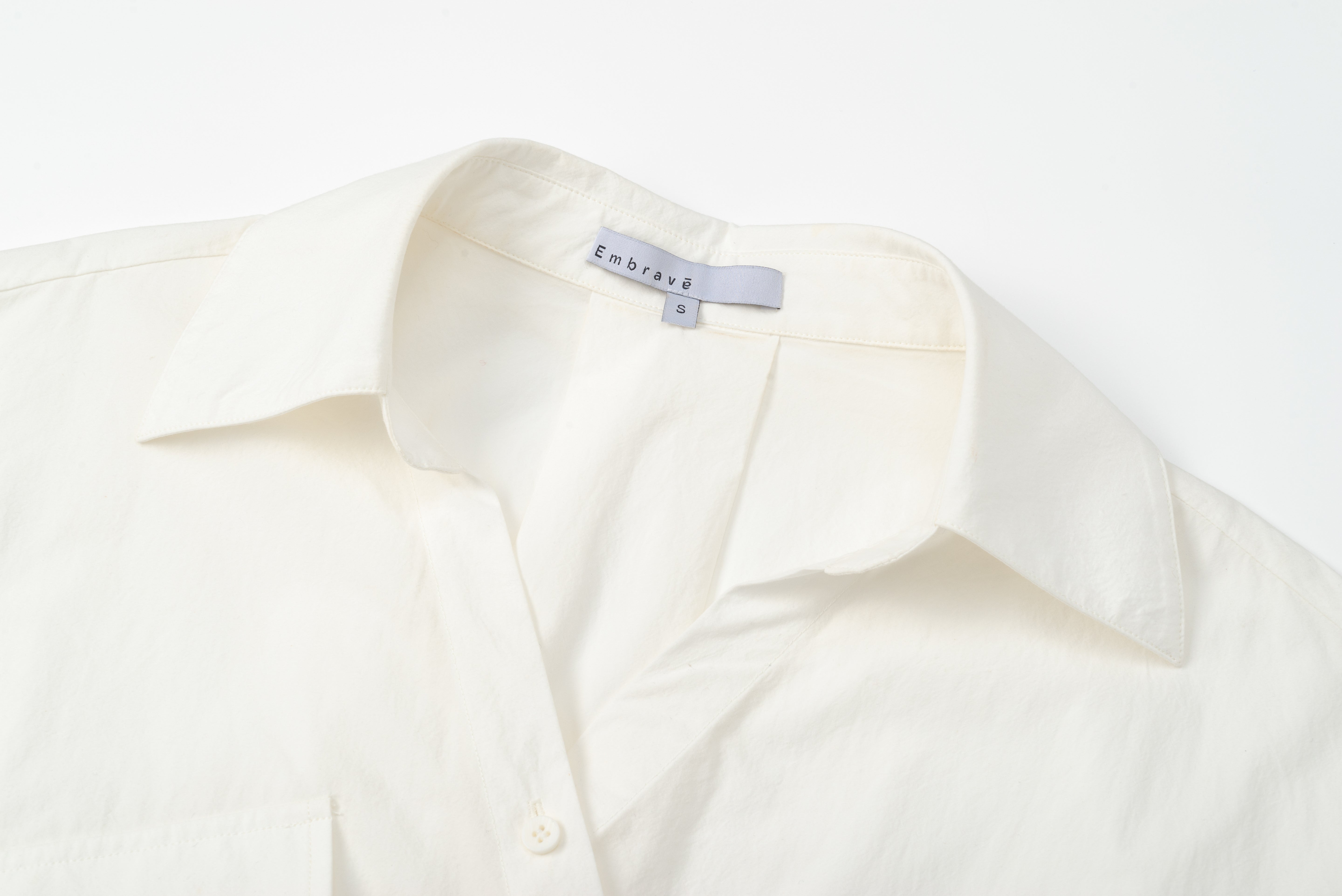 Asymmetric Placket Tie Belt White Shirt