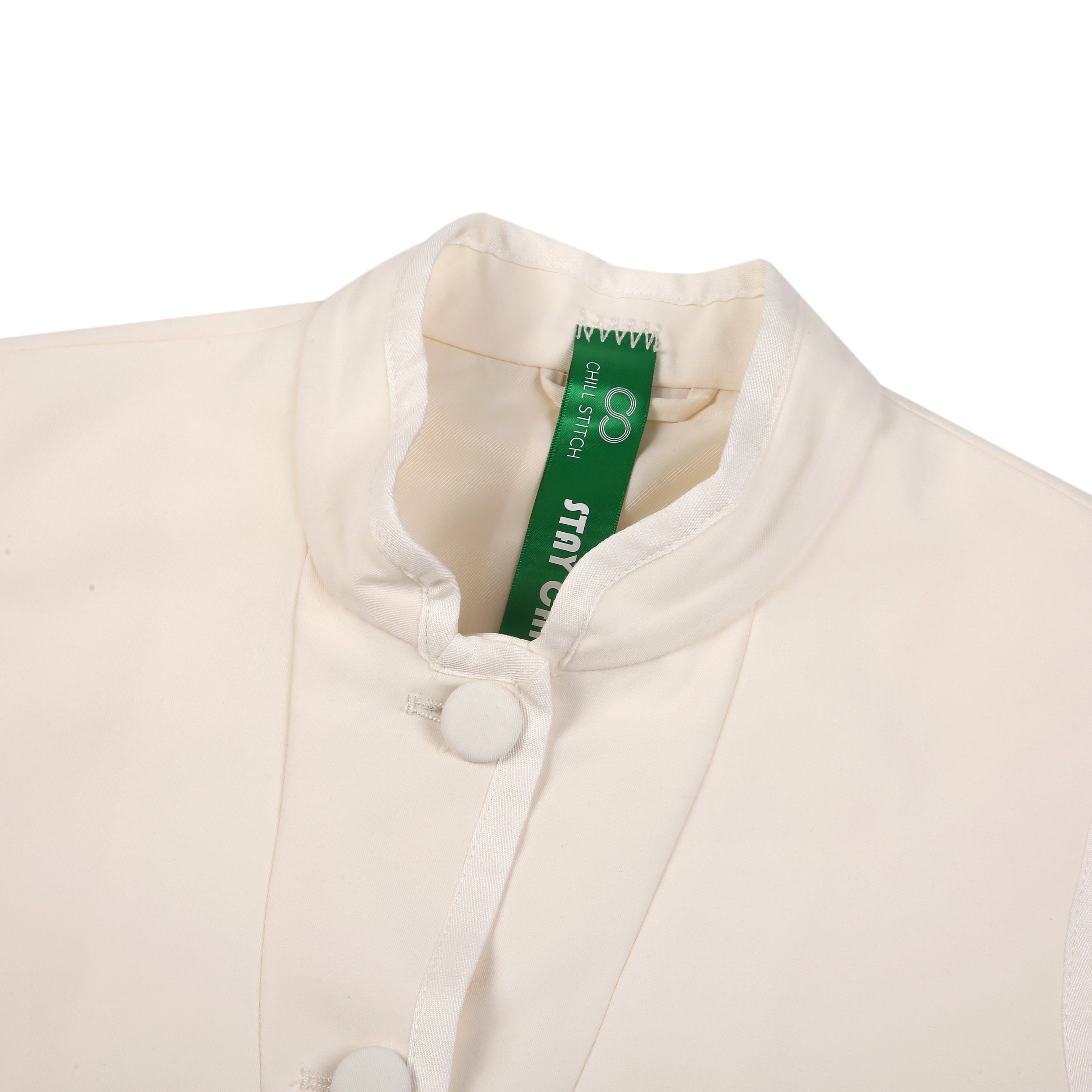 White Stand-Collar Vest