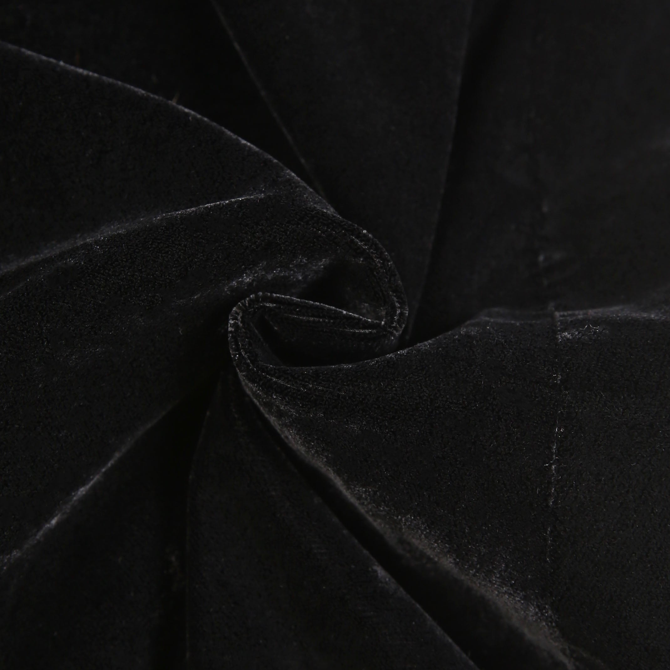 Black Velvet Stand-Collar Jacket
