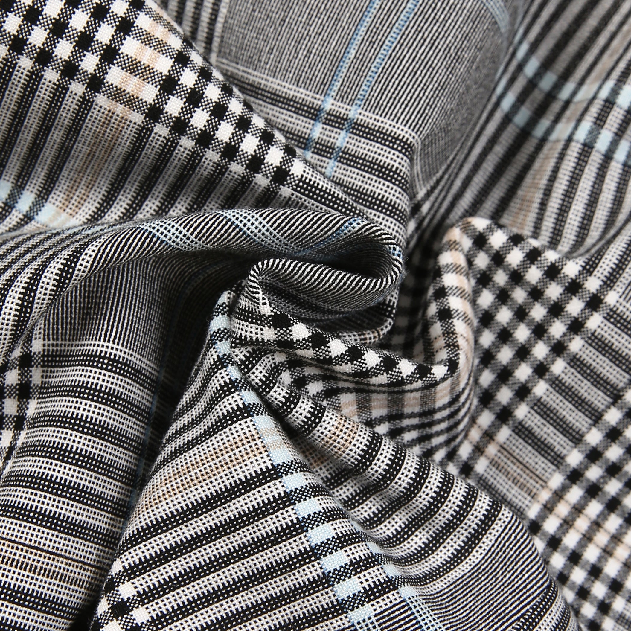 Gray Plaid Stand-Collar Jacket