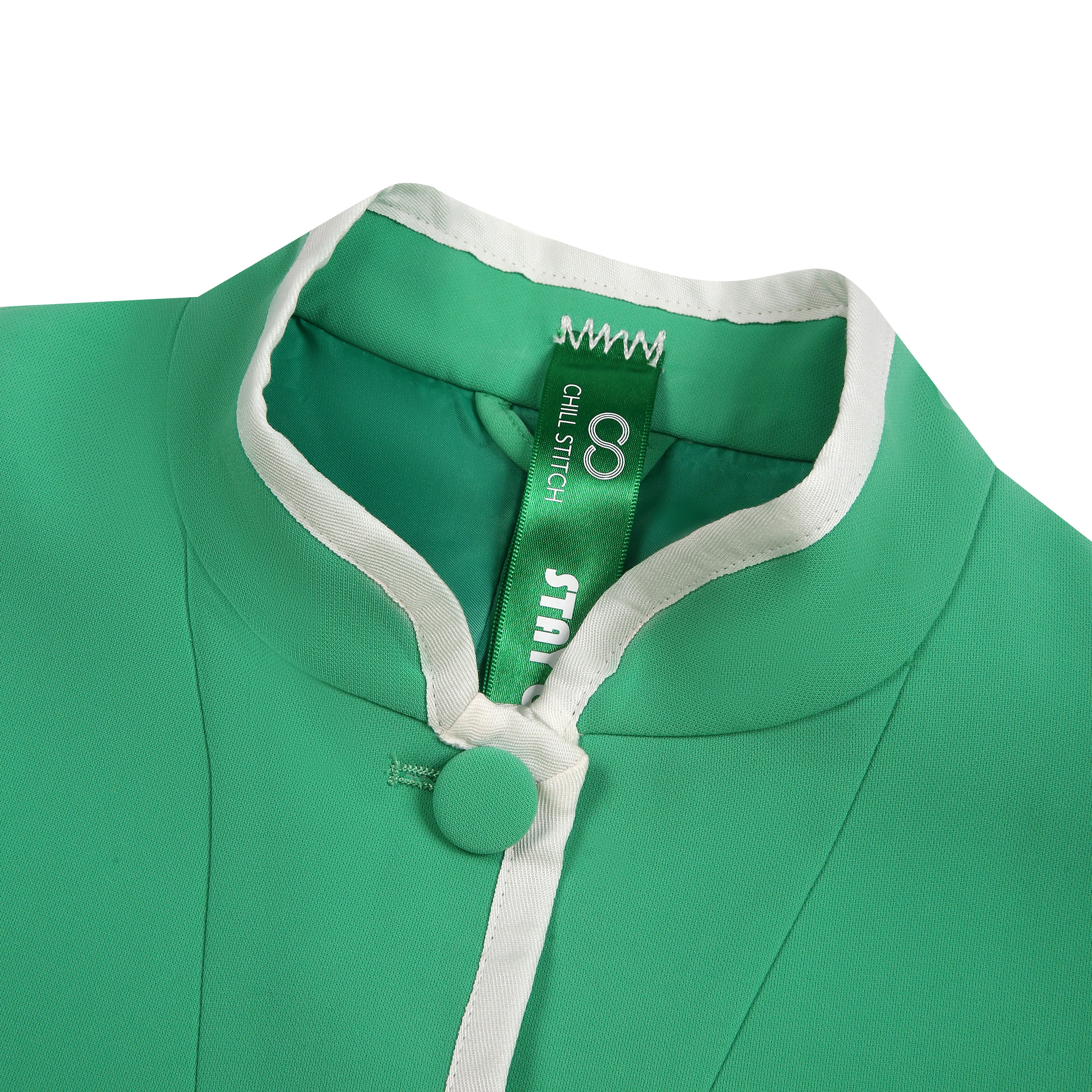 Green Stand-Collar Vest