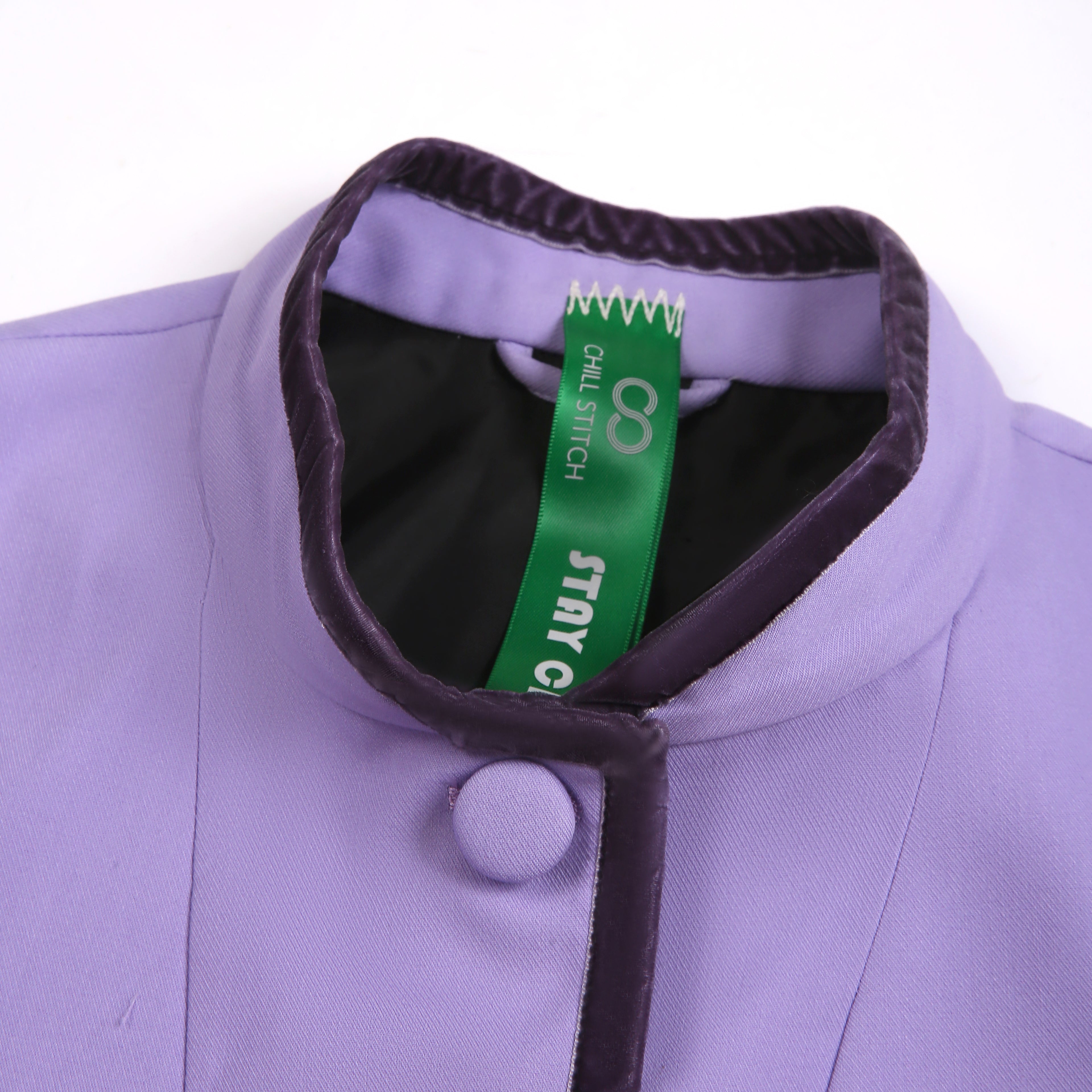 Purple Stand-Collar Vest
