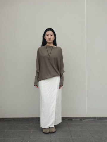 HDL Paire Flamma Draped Asymmetric Off-Shoulder Top