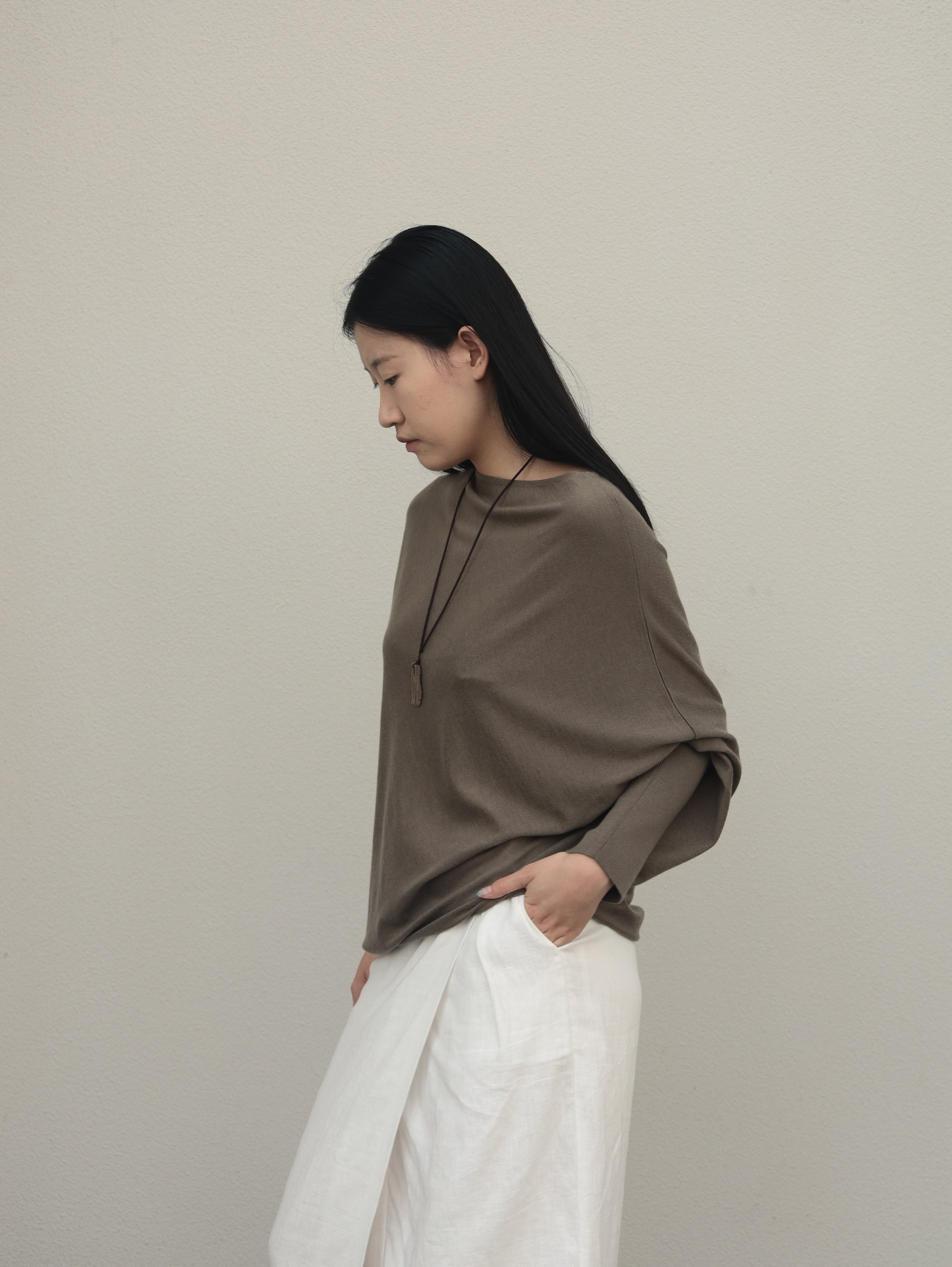 HDL Paire Flamma Draped Asymmetric Off-Shoulder Top