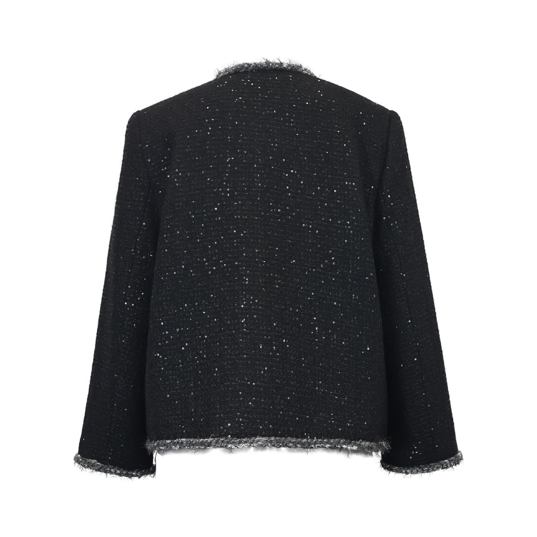Sequined Tweed Flower Blazer