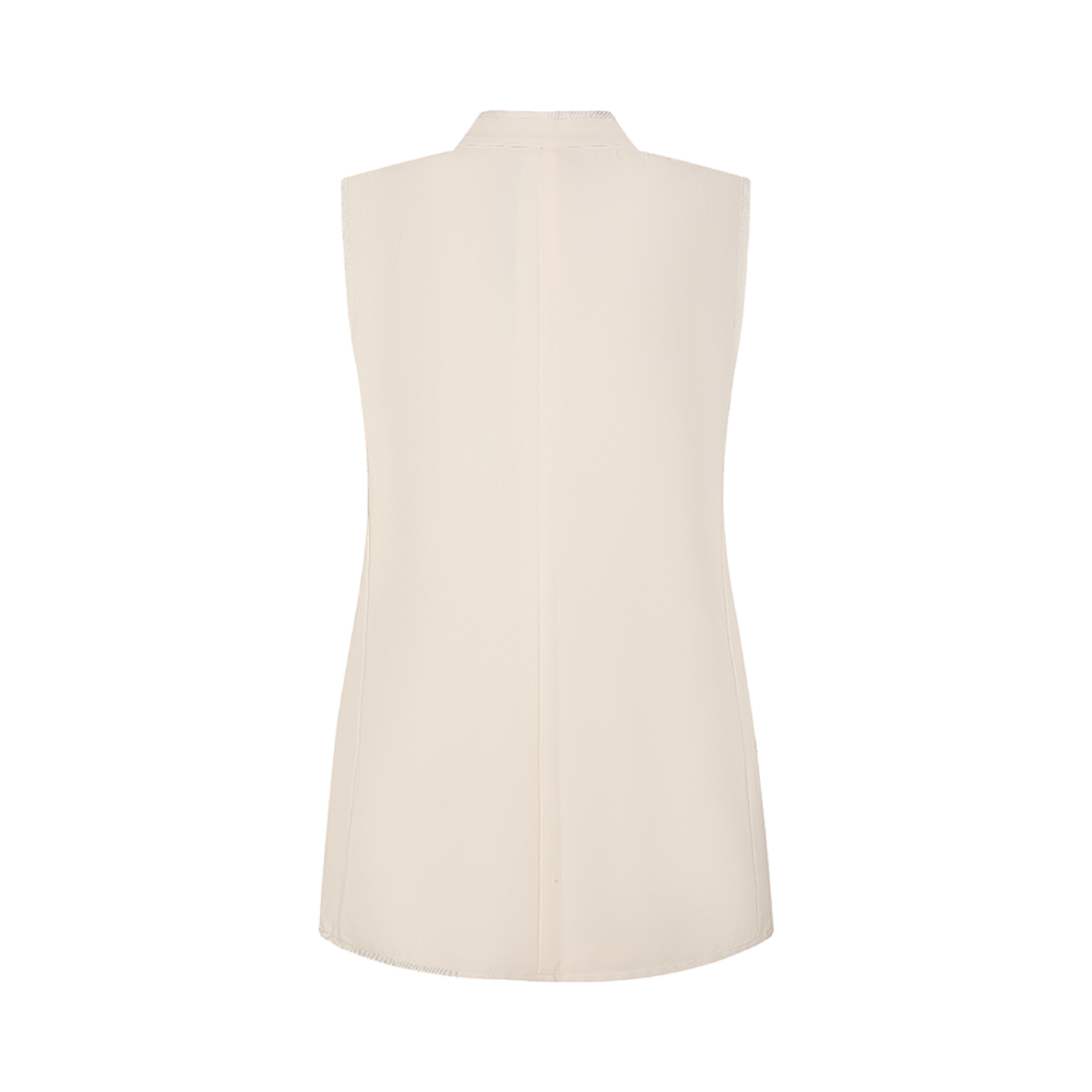 White Stand-Collar Vest